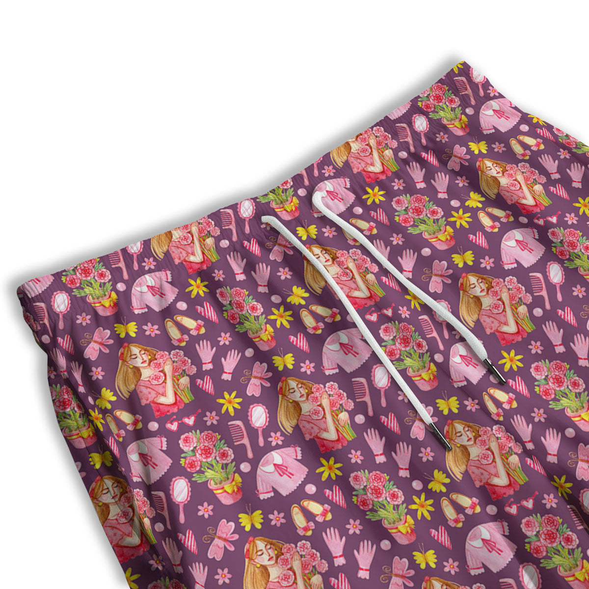 Flower And Girly Print Pattern Men's Athletic Shorts-grizzshop