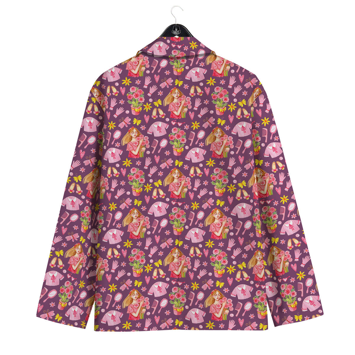 Flower And Girly Print Pattern Men's Sport Coat-grizzshop