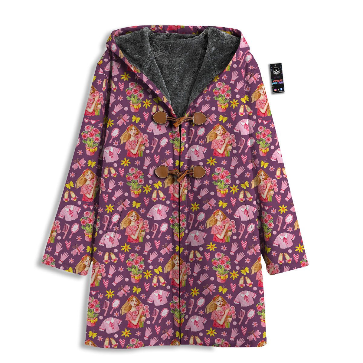Flower And Girly Print Pattern Men's Windbreaker Jacket-grizzshop