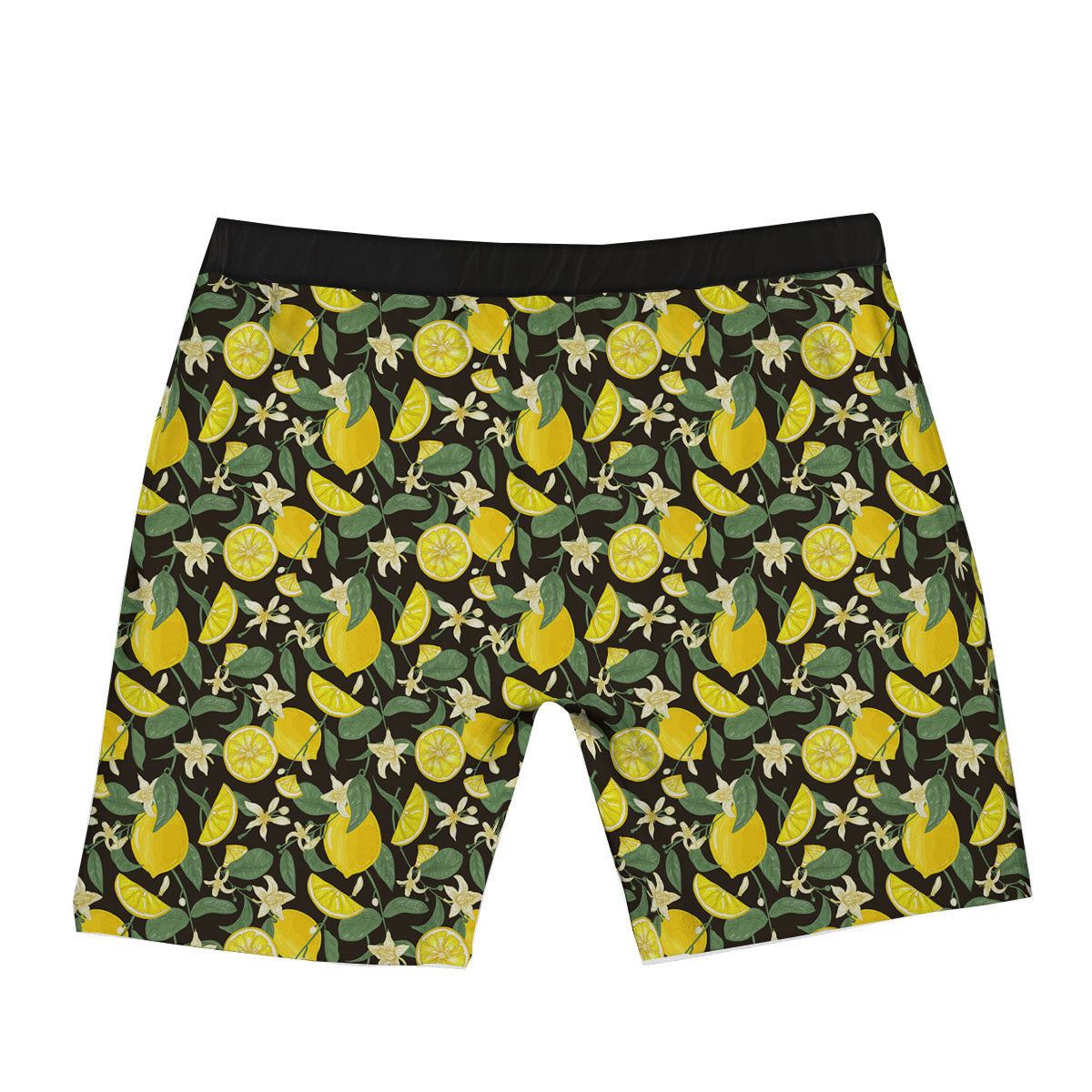 Flower And Lemon Print Pattern Boxer Briefs-grizzshop