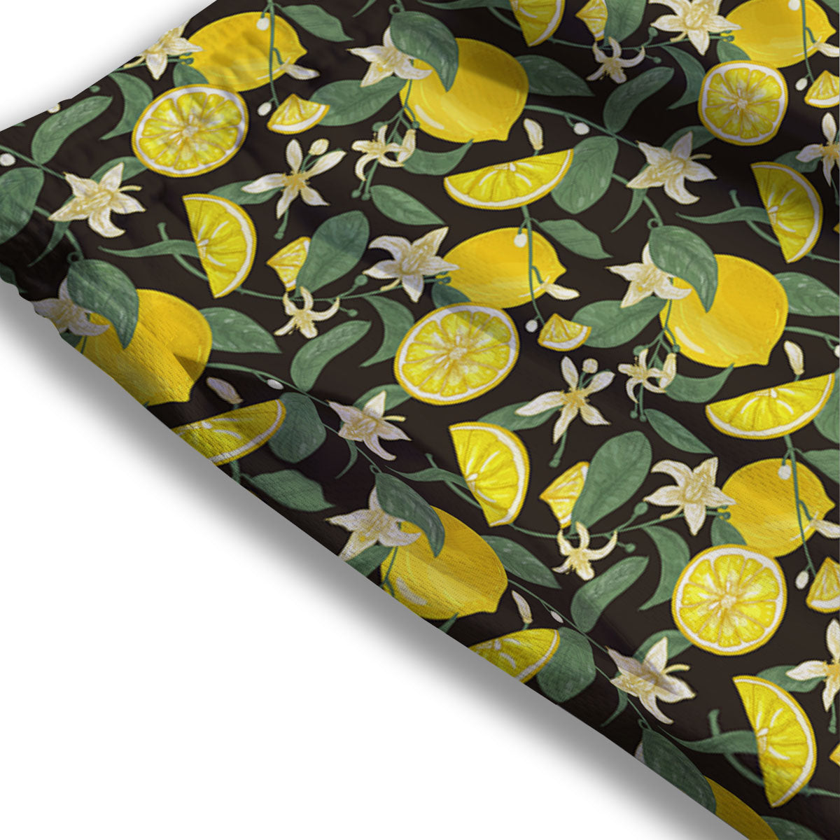 Flower And Lemon Print Pattern Mesh Shorts-grizzshop