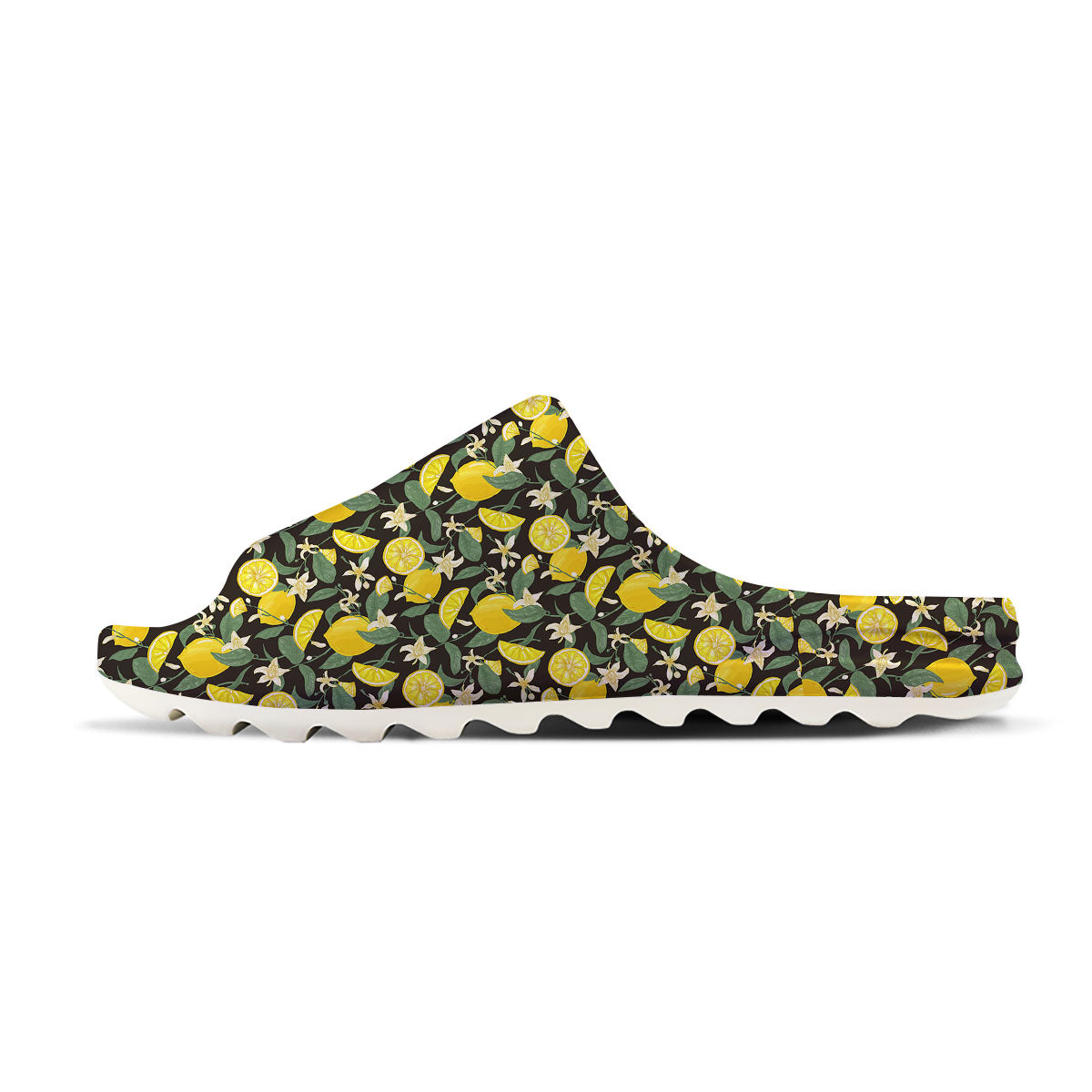 Flower And Lemon Print Pattern Sandals-grizzshop