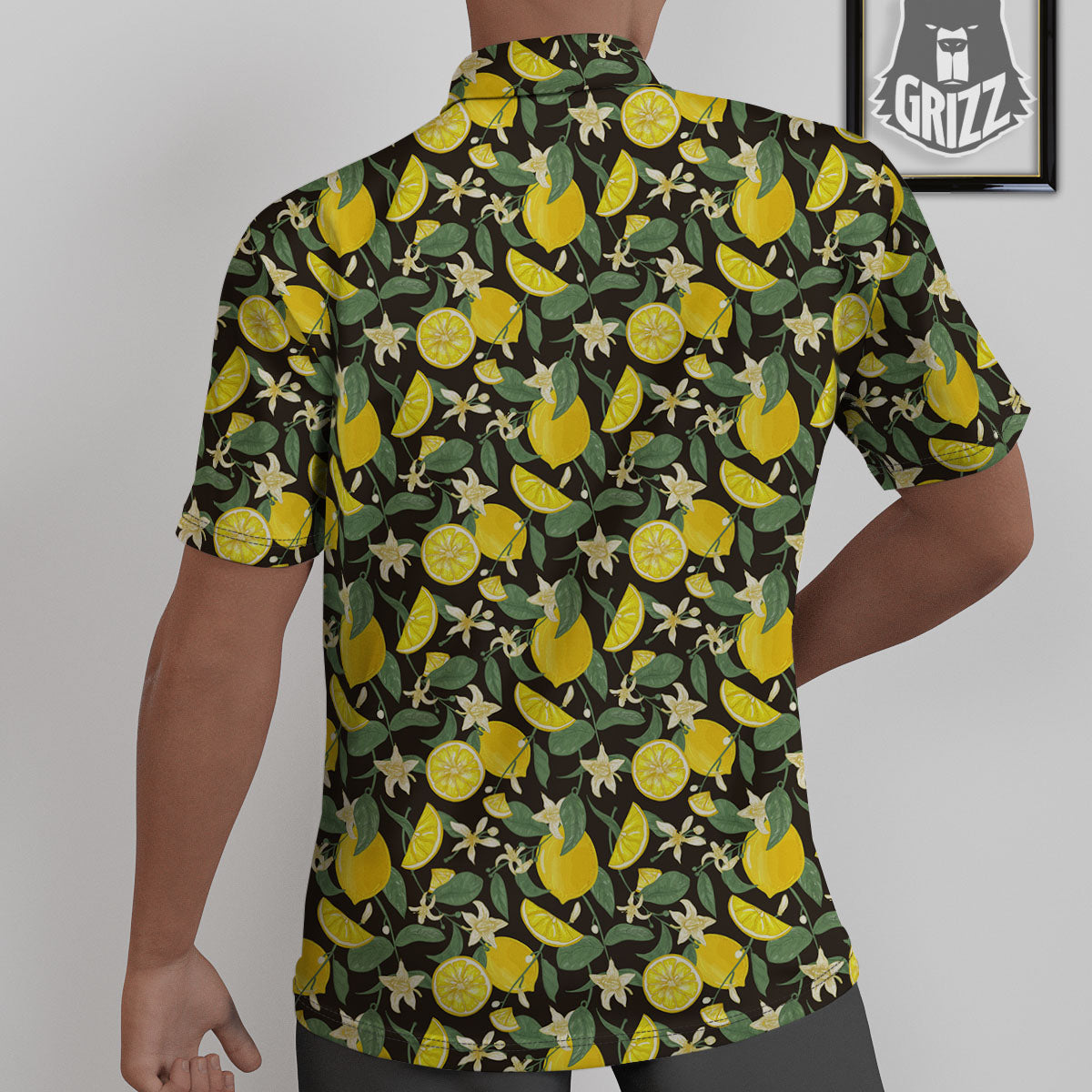 Flower And Lemon Print Pattern Untucked Shirts-grizzshop