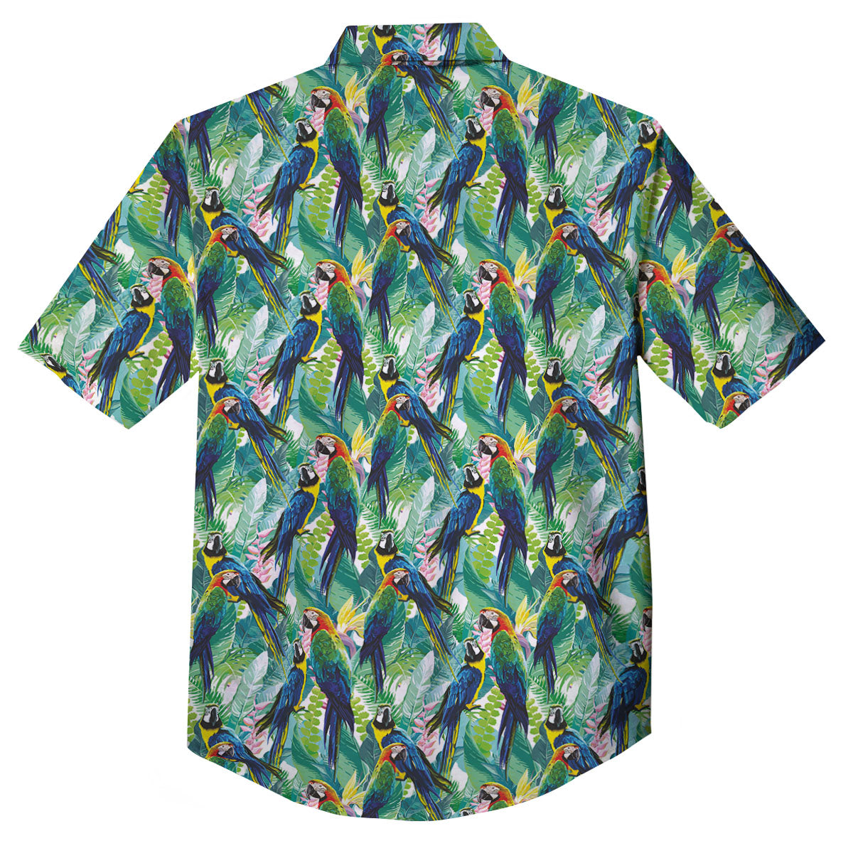 Flower And Parrot Print Pattern Button Up Shirt-grizzshop