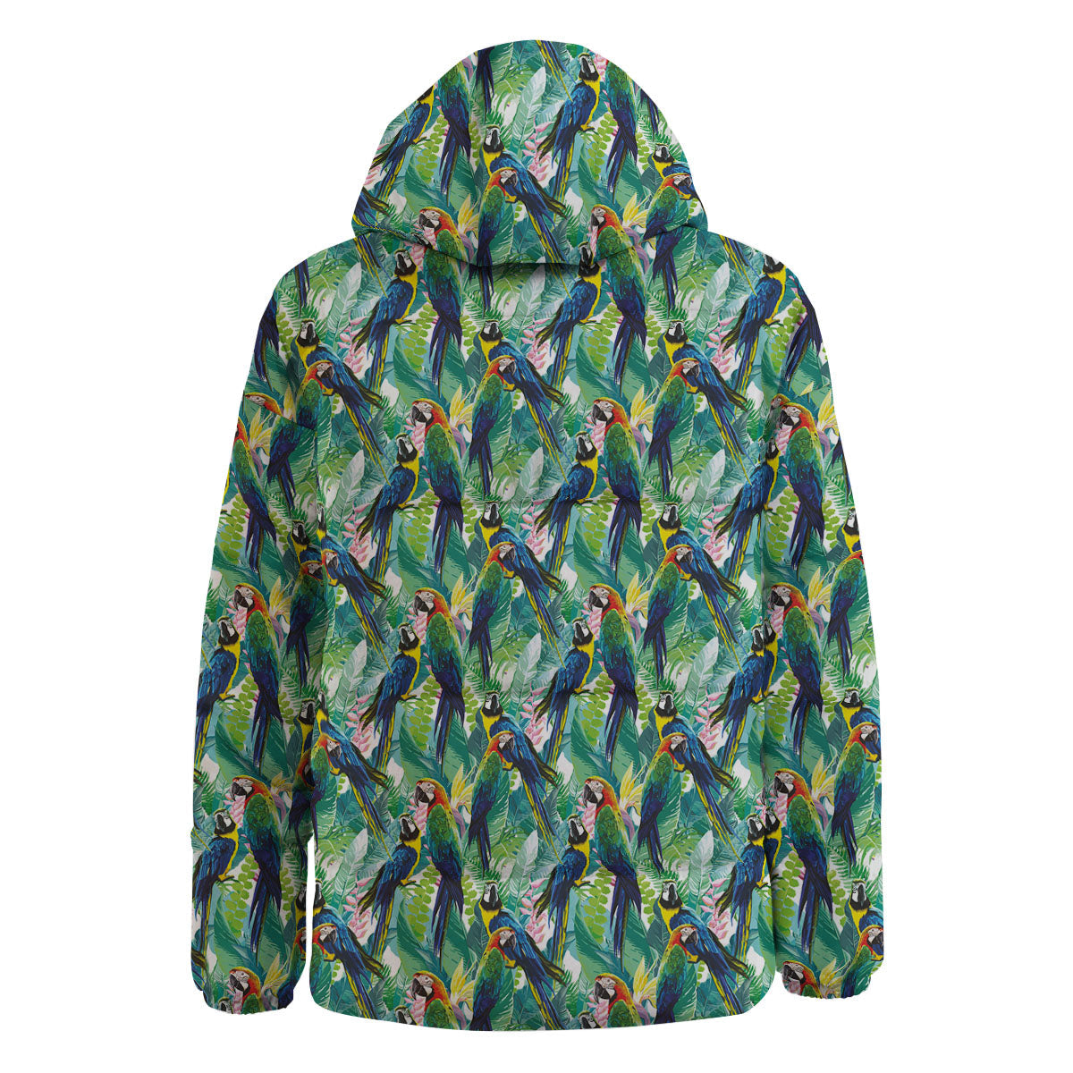 Flower And Parrot Print Pattern Down Jacket-grizzshop