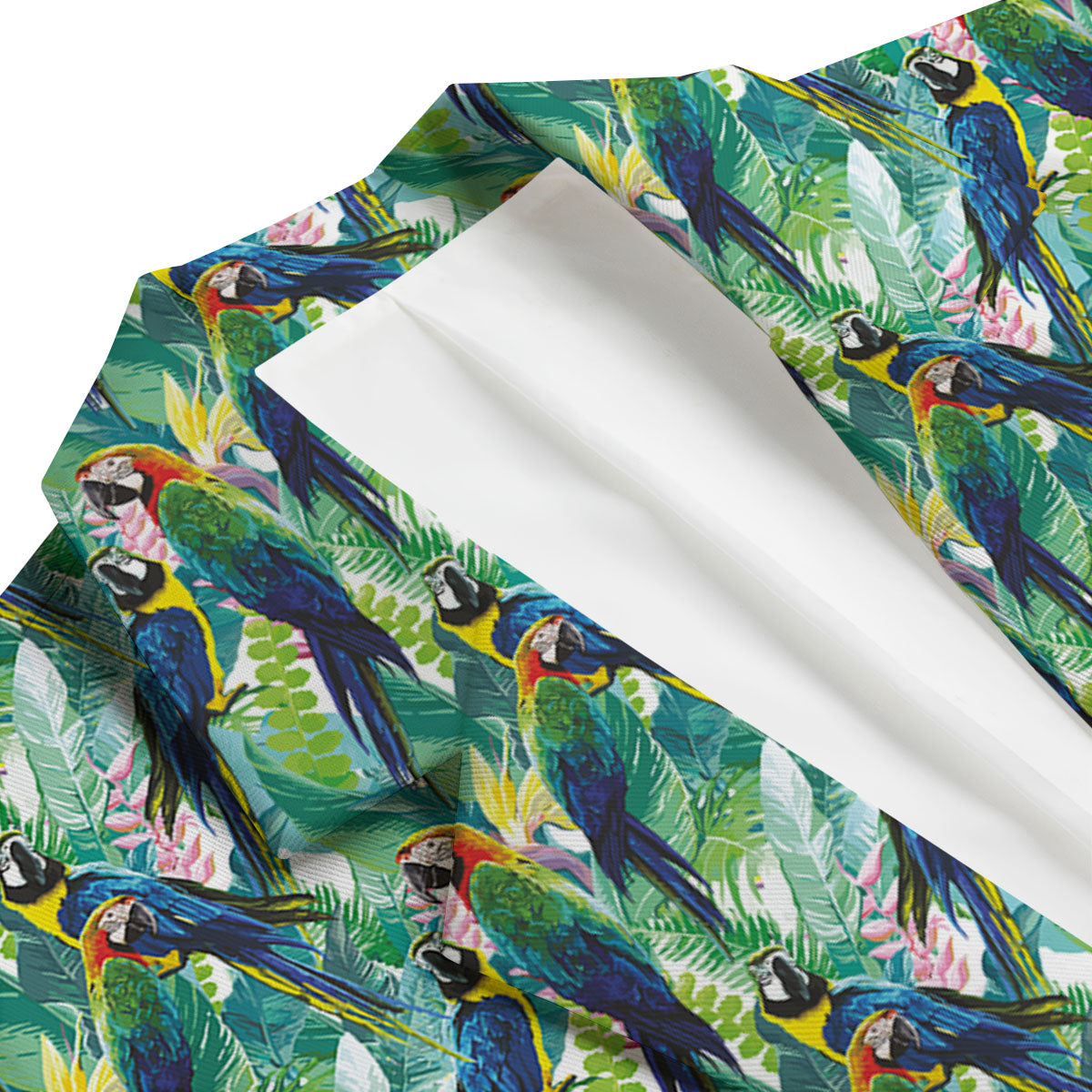 Flower And Parrot Print Pattern Men's Blazer-grizzshop