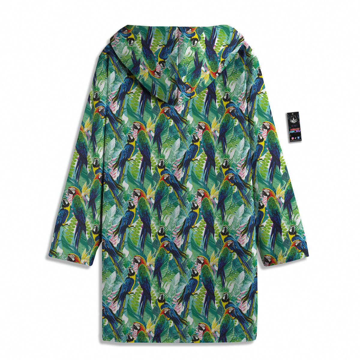 Flower And Parrot Print Pattern Men's Windbreaker Jacket-grizzshop