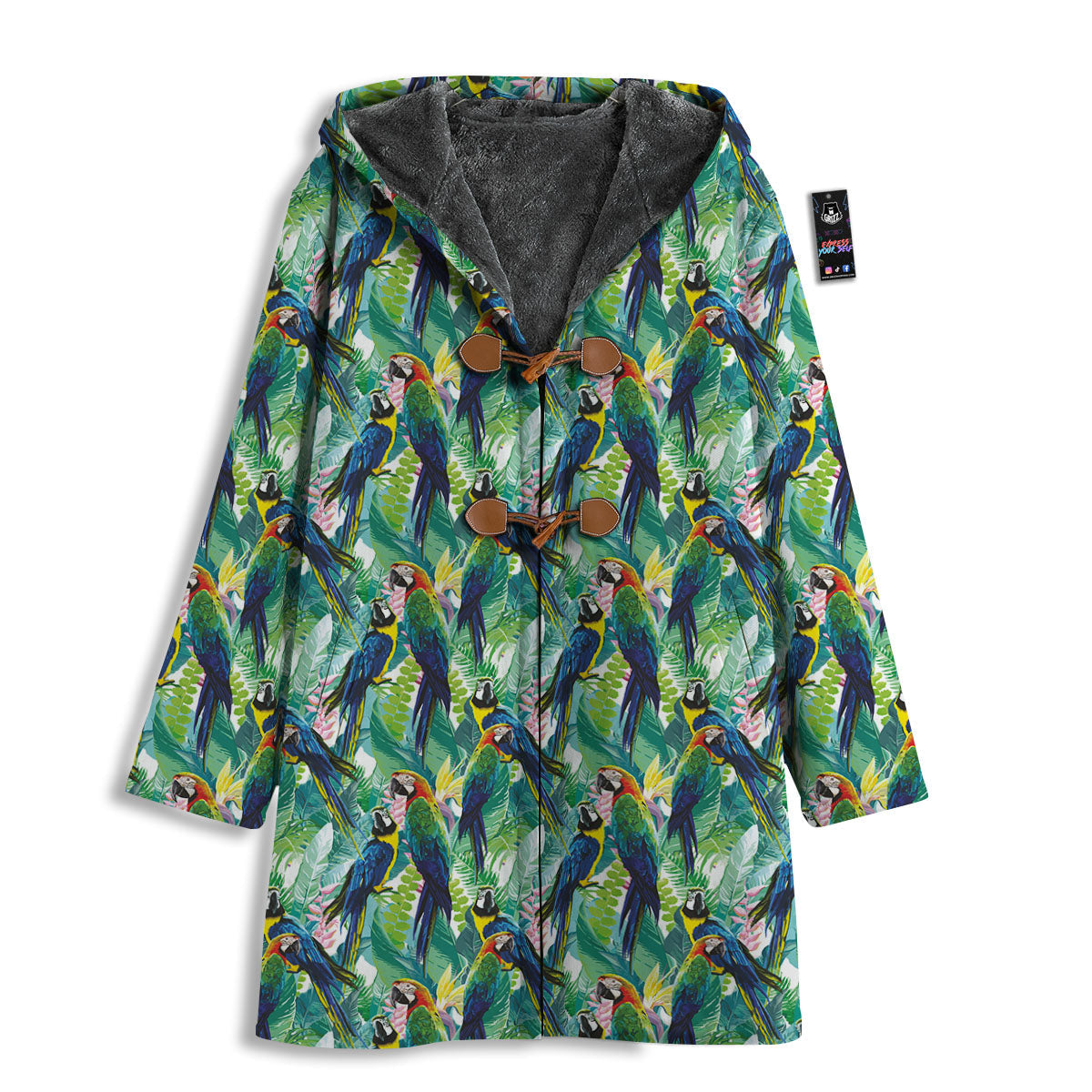 Flower And Parrot Print Pattern Men's Windbreaker Jacket-grizzshop