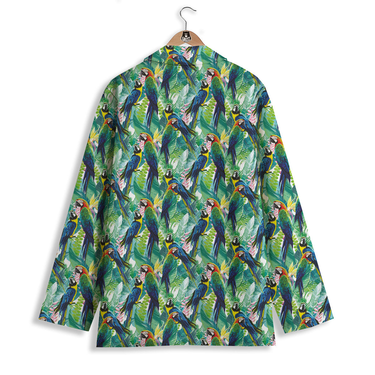 Flower And Parrot Print Pattern Women's Blazer-grizzshop