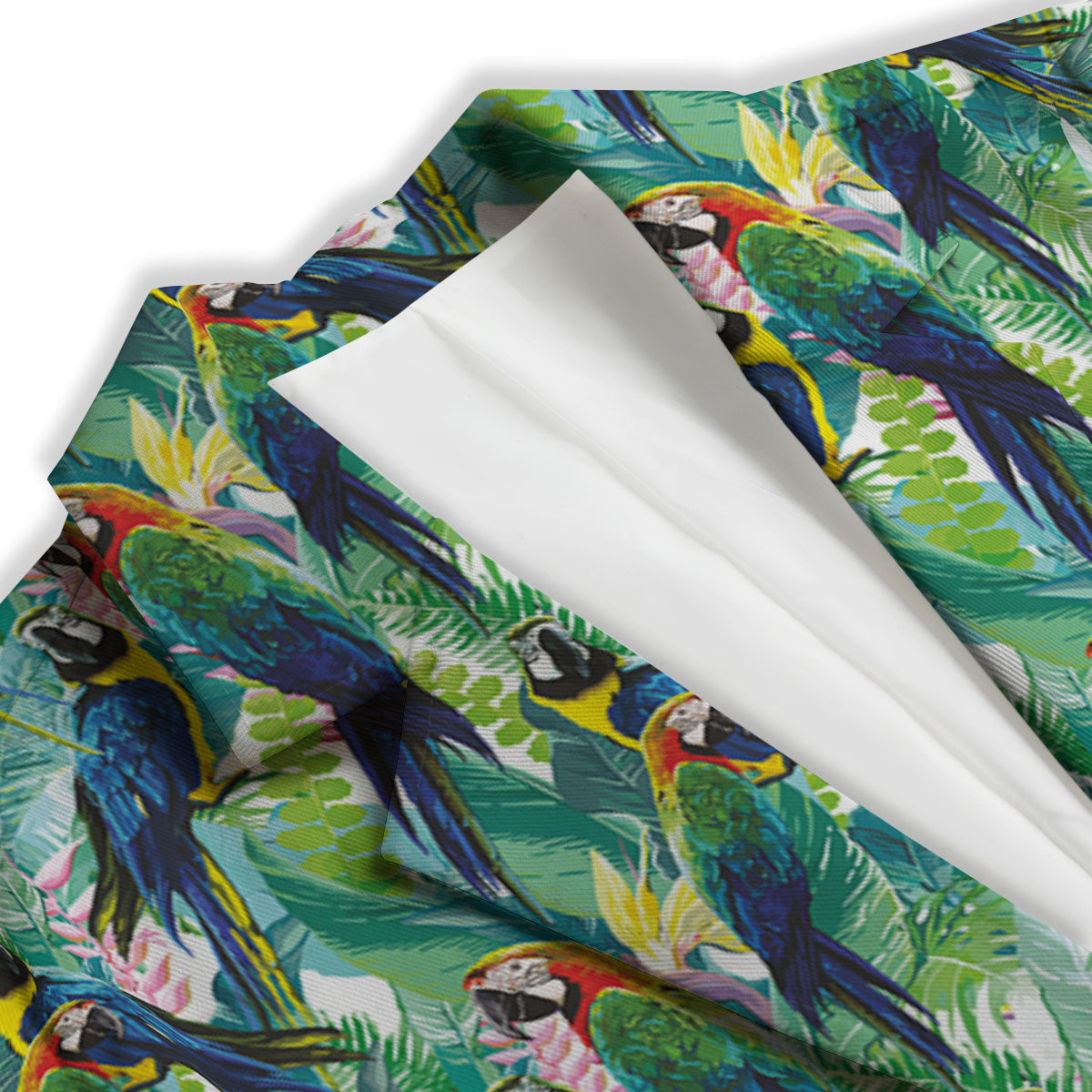Flower And Parrot Print Pattern Women's Blazer-grizzshop