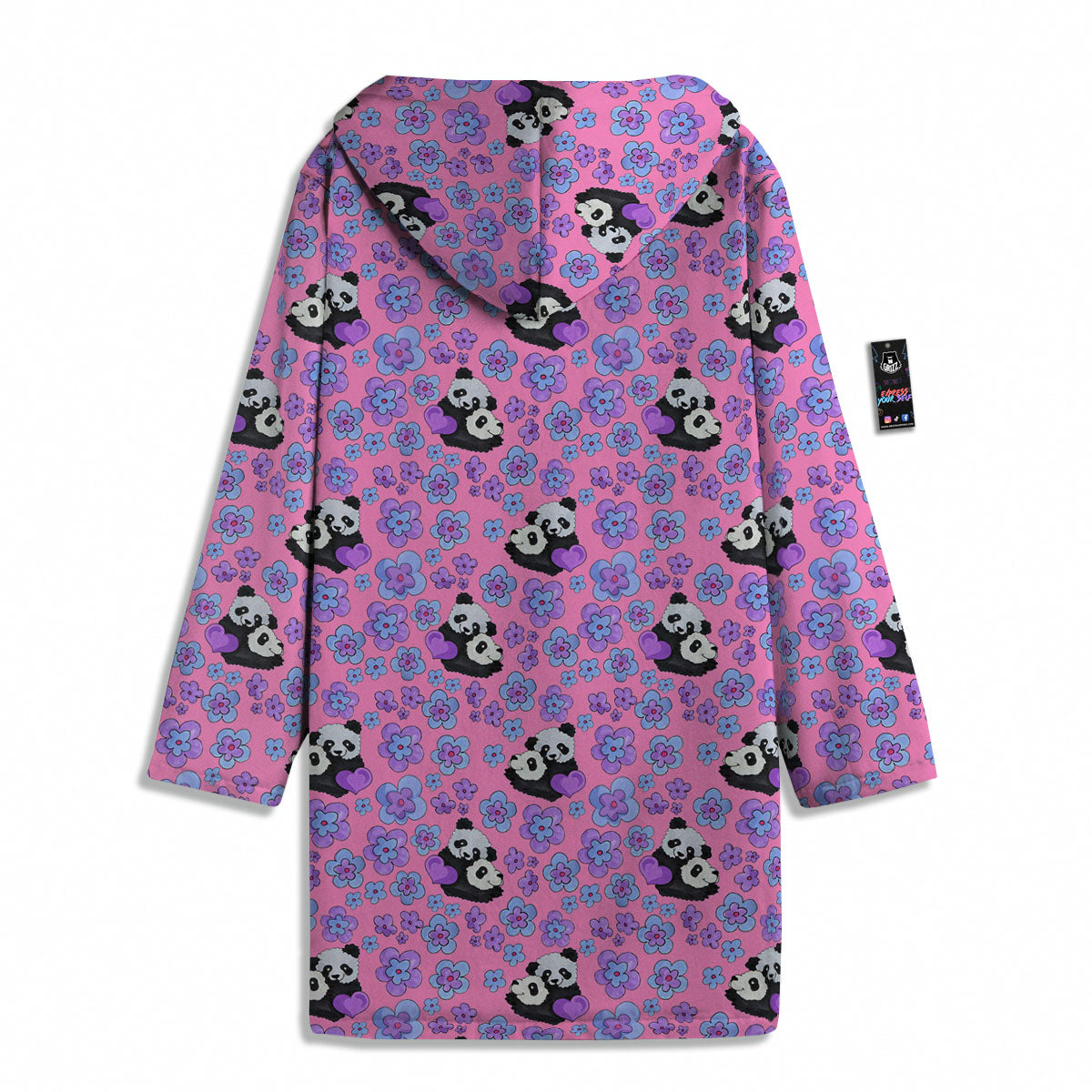 Flower And Purple Panda Print Pattern Men's Windbreaker Jacket-grizzshop