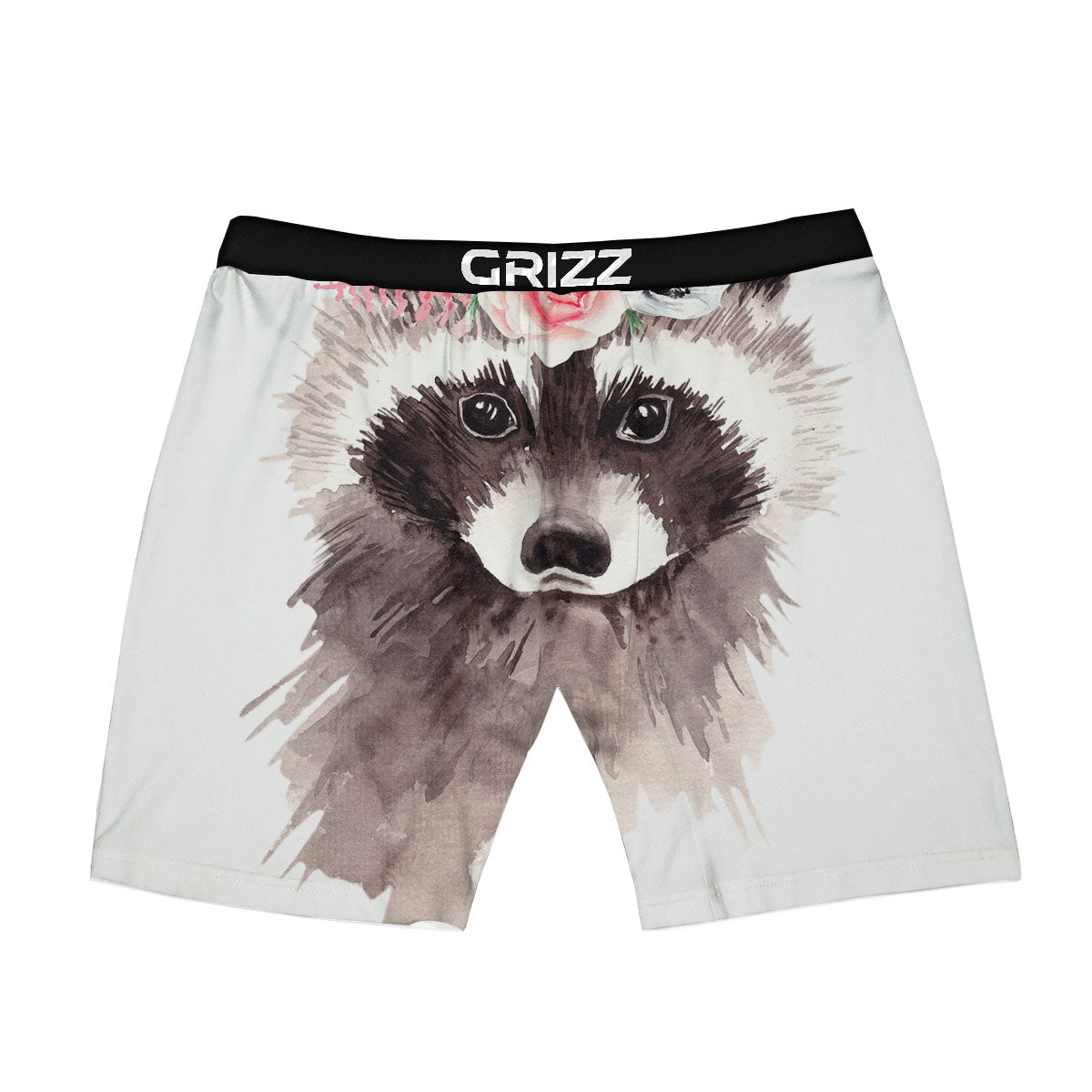 Flower And Raccoon Print Boxer Briefs-grizzshop