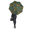 Flower And Rooster Print Pattern Umbrella-grizzshop