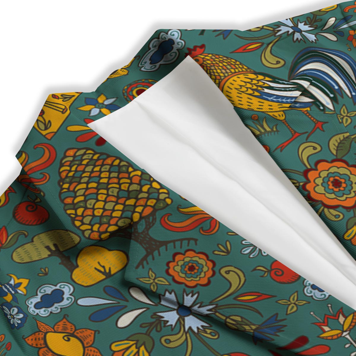 Flower And Rooster Print Pattern Women's Blazer-grizzshop