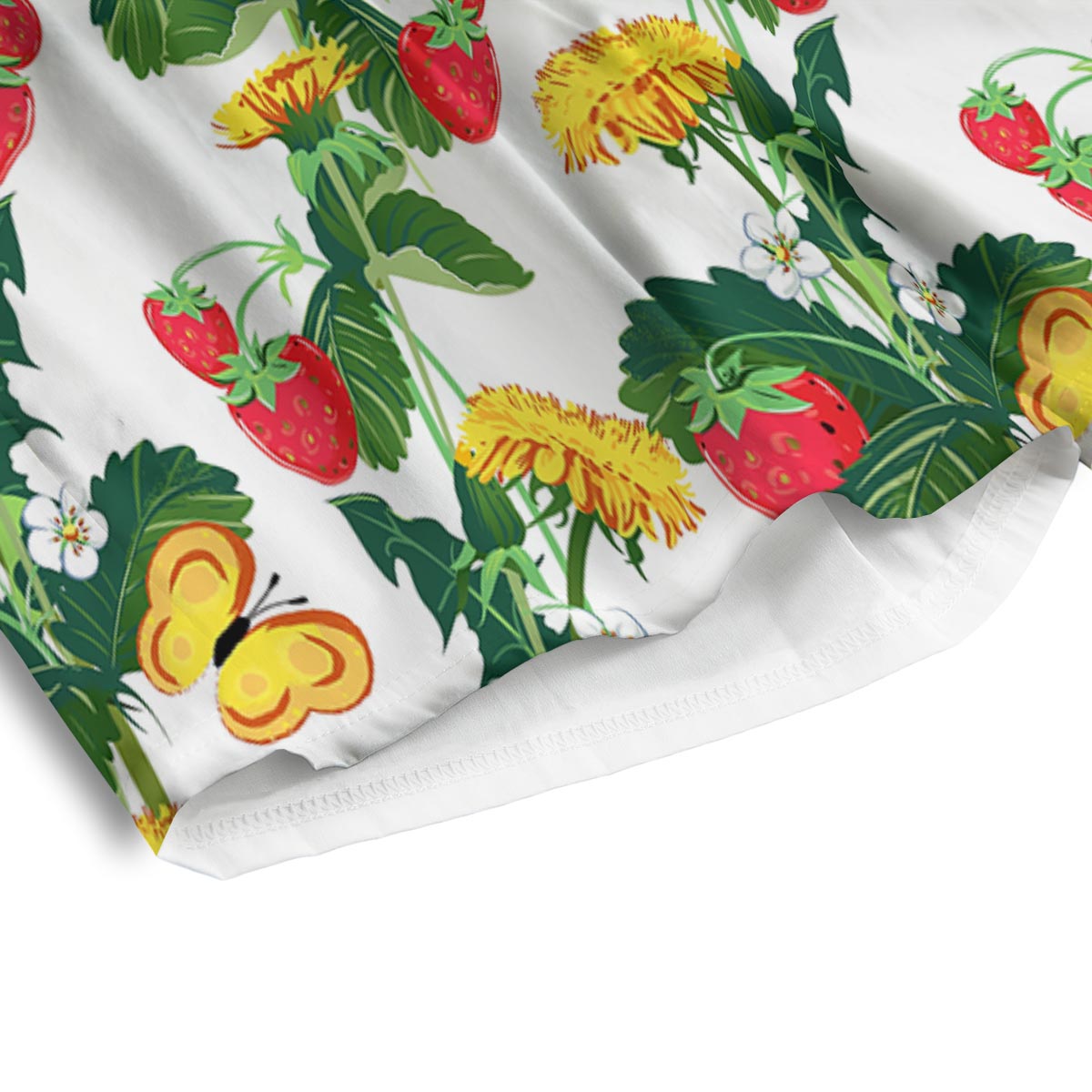 Flower And Strawberry Print Pattern Men's Athletic Shorts-grizzshop