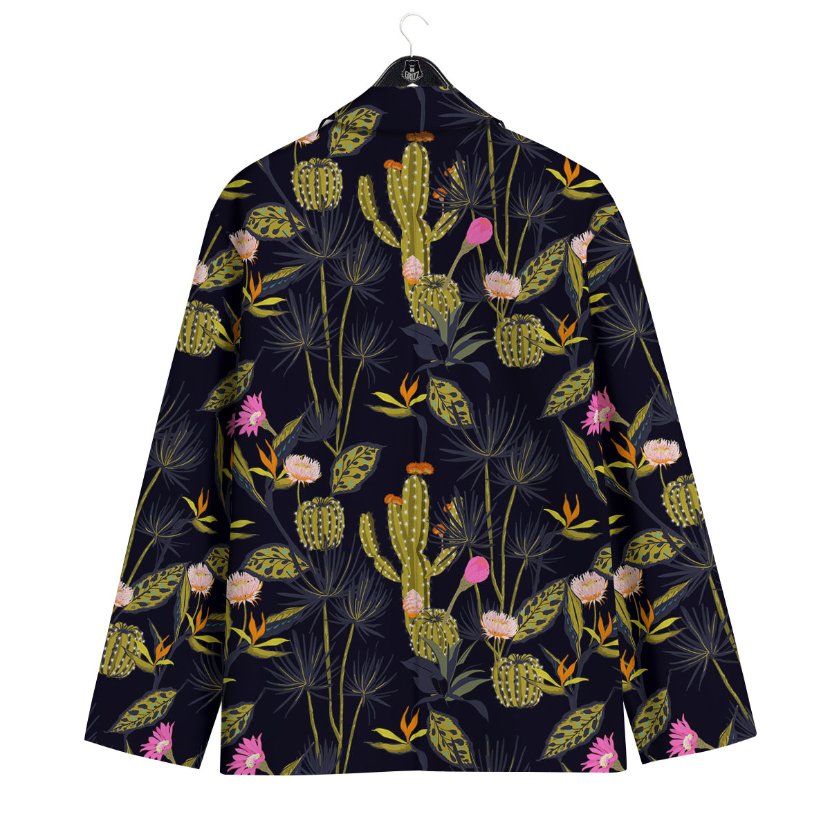 Flower And Vintage Cactus Print Pattern Men's Sport Coat-grizzshop