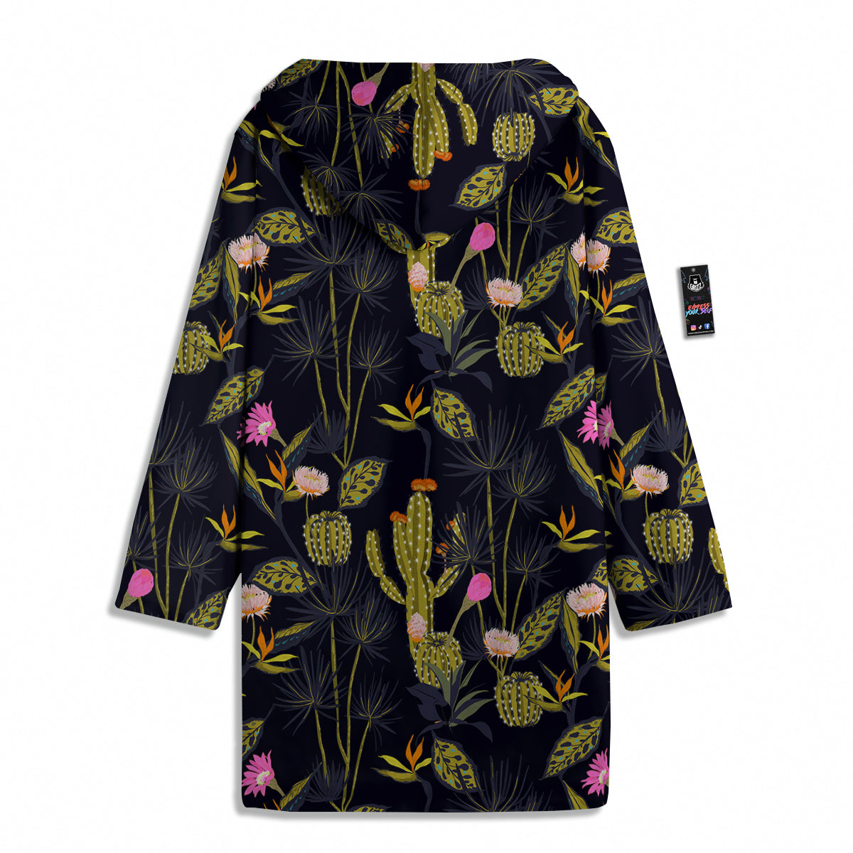 Flower And Vintage Cactus Print Pattern Men's Windbreaker Jacket-grizzshop