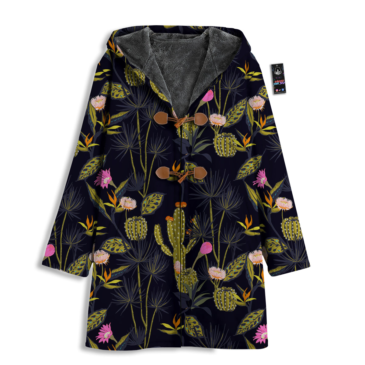 Flower And Vintage Cactus Print Pattern Men's Windbreaker Jacket-grizzshop