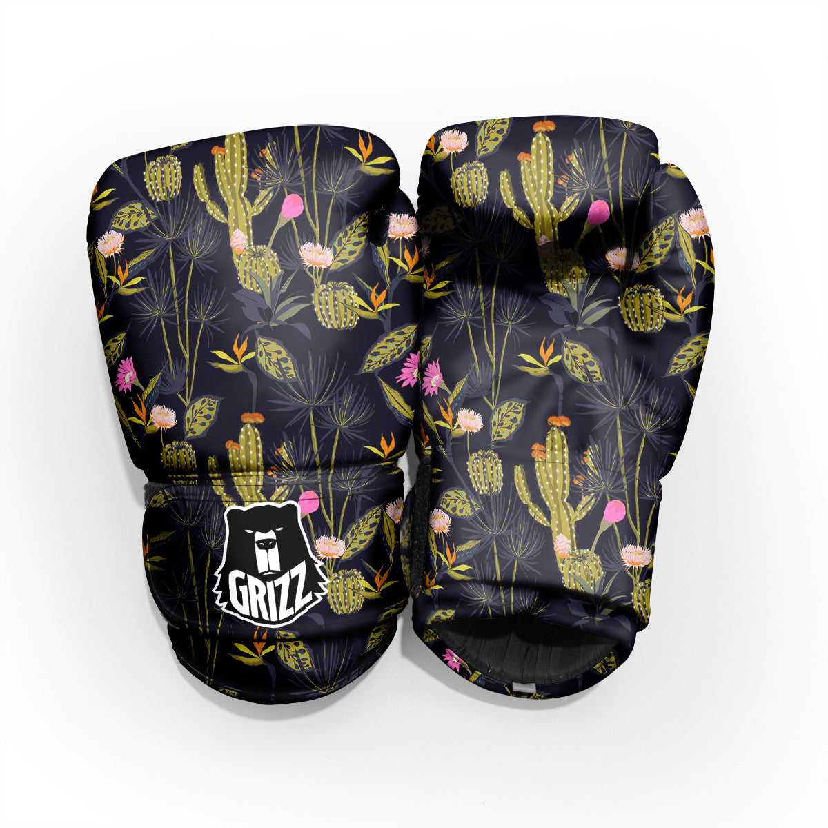 Flower And Vintage Cactus Print Pattern Pro Boxing Glove