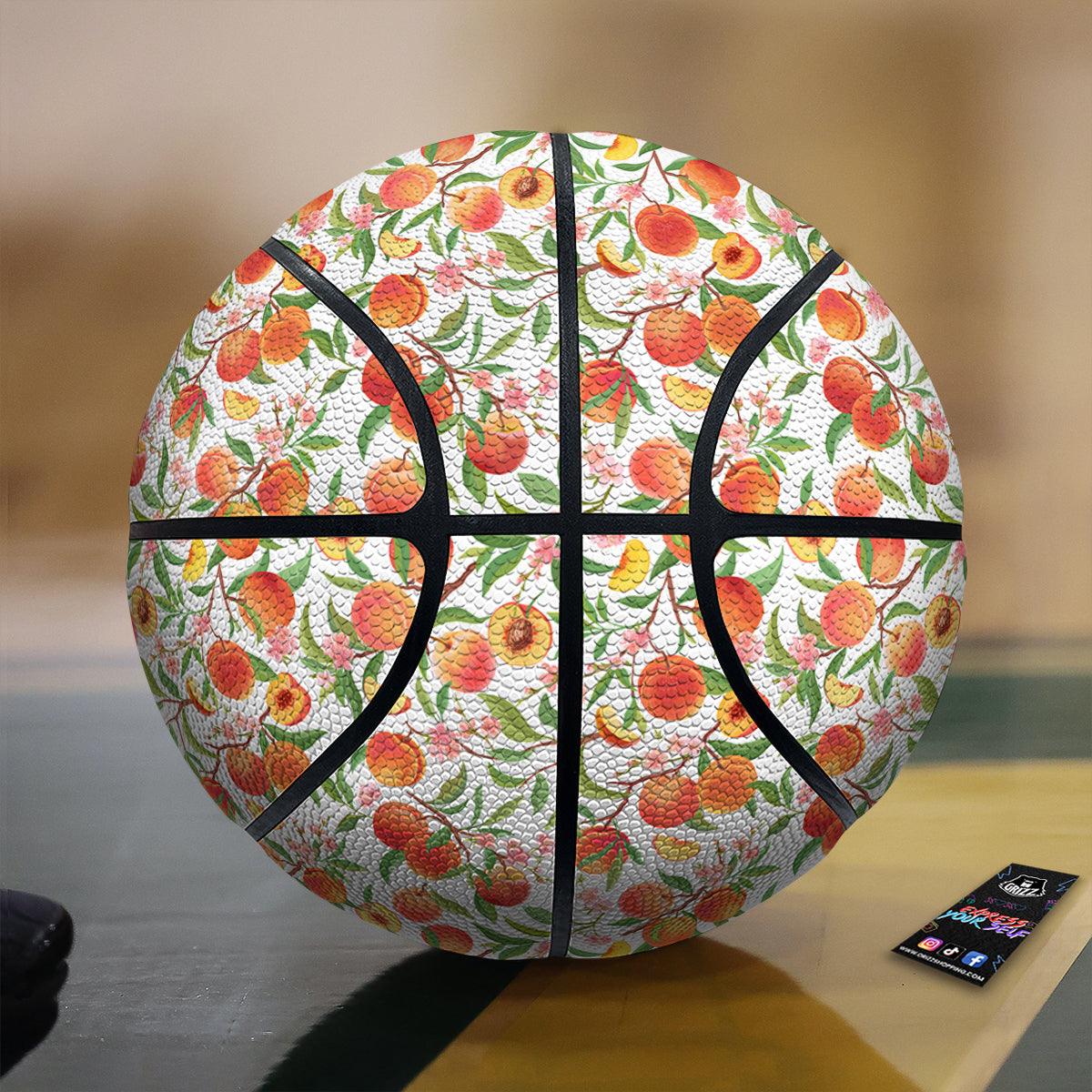 Flower Apricot And Print Pattern Basketball-grizzshop