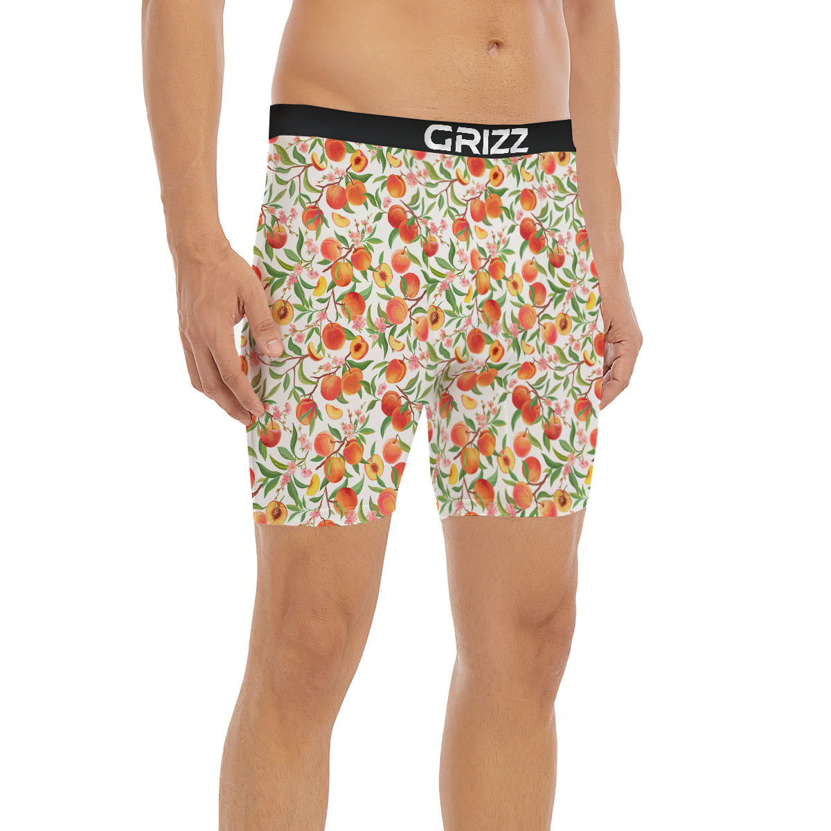 Flower Apricot And Print Pattern Boxer Briefs-grizzshop