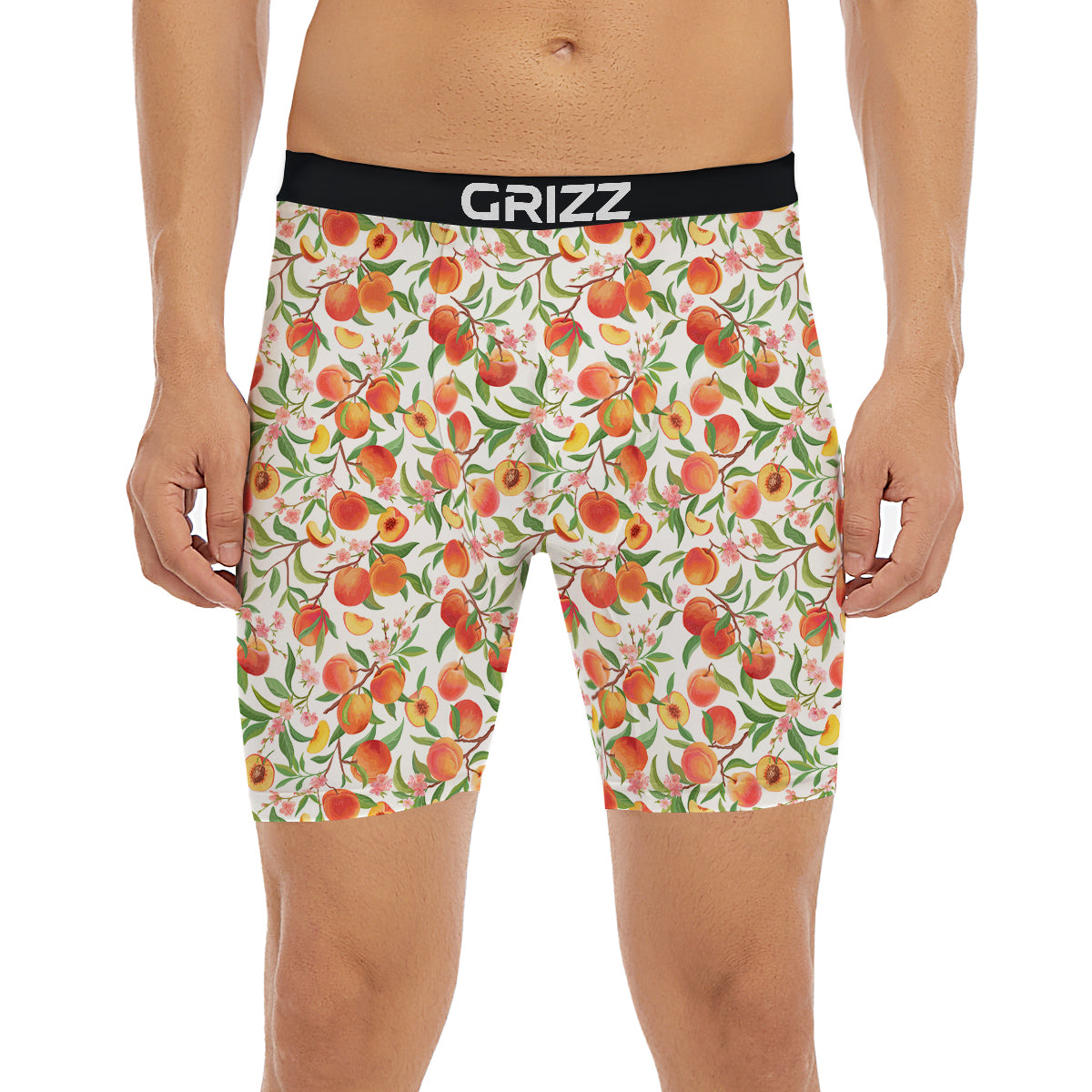 Flower Apricot And Print Pattern Boxer Briefs-grizzshop