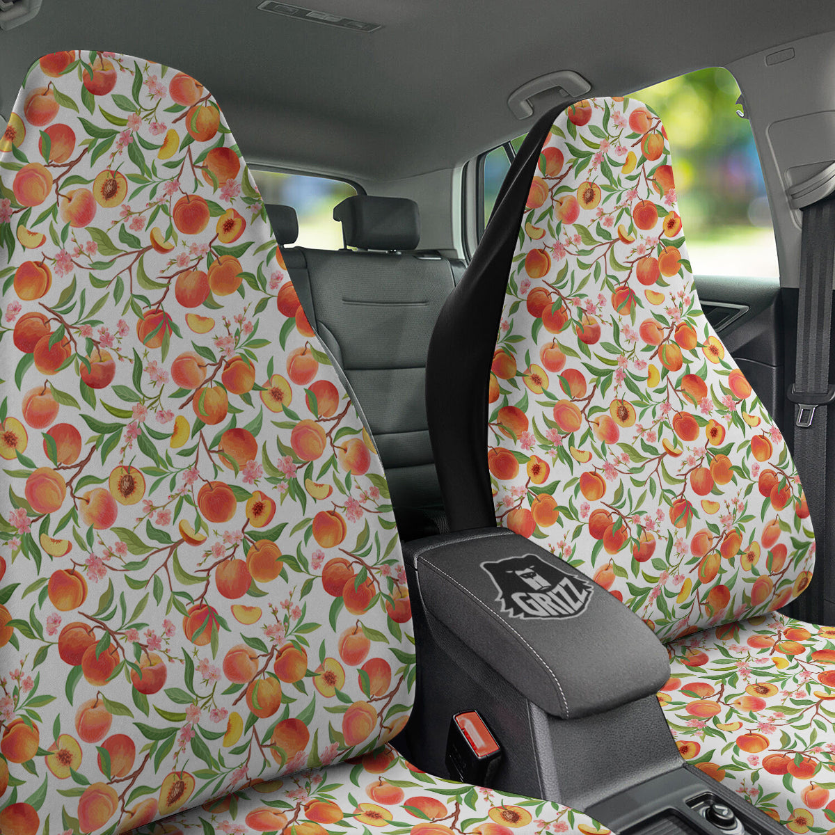 Flower Apricot And Print Pattern Car Seat Covers-grizzshop