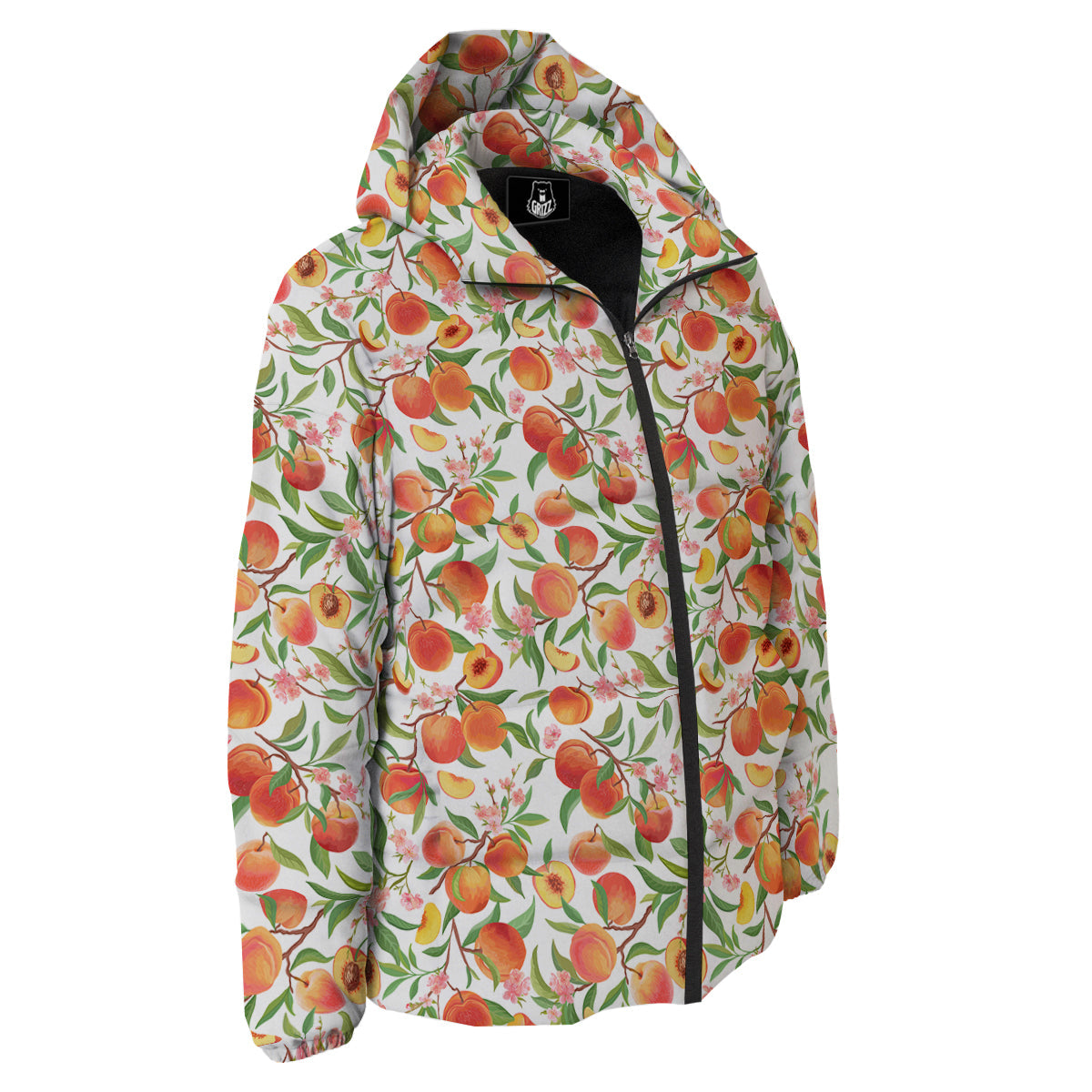 Flower Apricot And Print Pattern Down Jacket-grizzshop