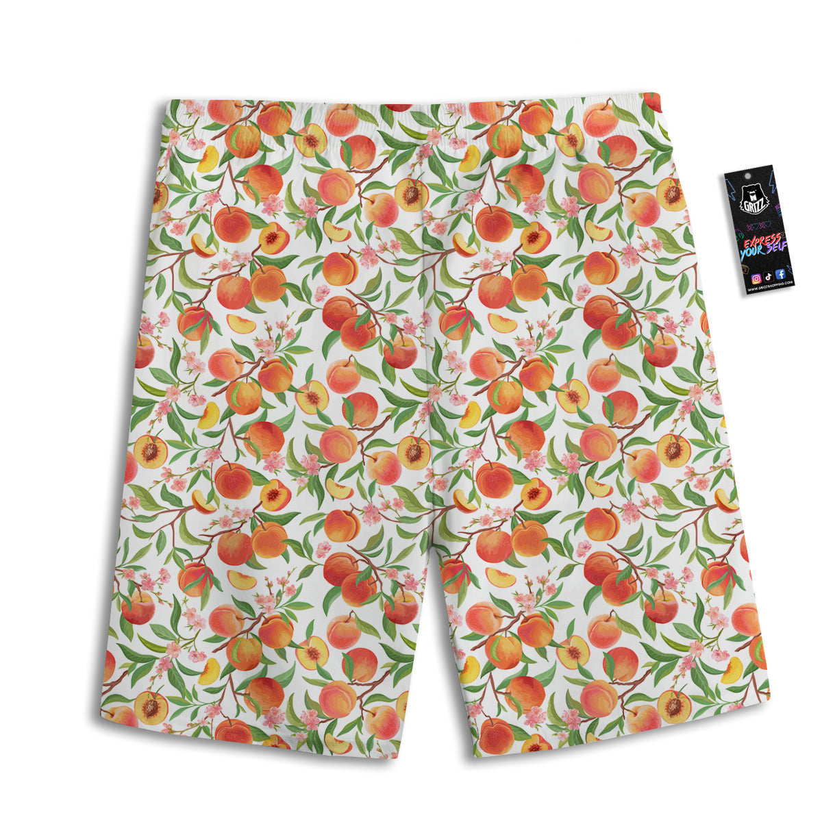 Flower Apricot And Print Pattern Men's Athletic Shorts-grizzshop