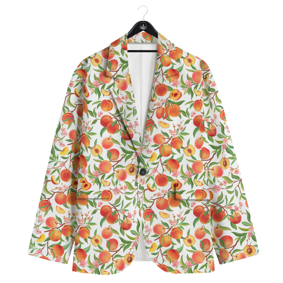 Flower Apricot And Print Pattern Men's Sport Coat-grizzshop