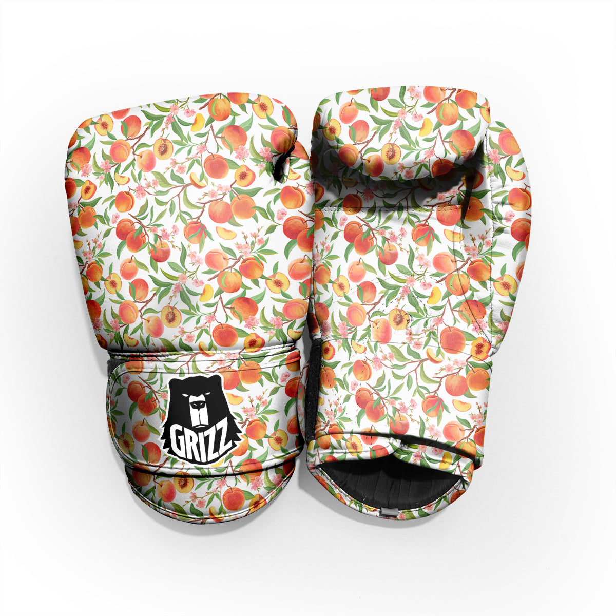 Flower Apricot And Print Pattern Sparring Gloves-grizzshop