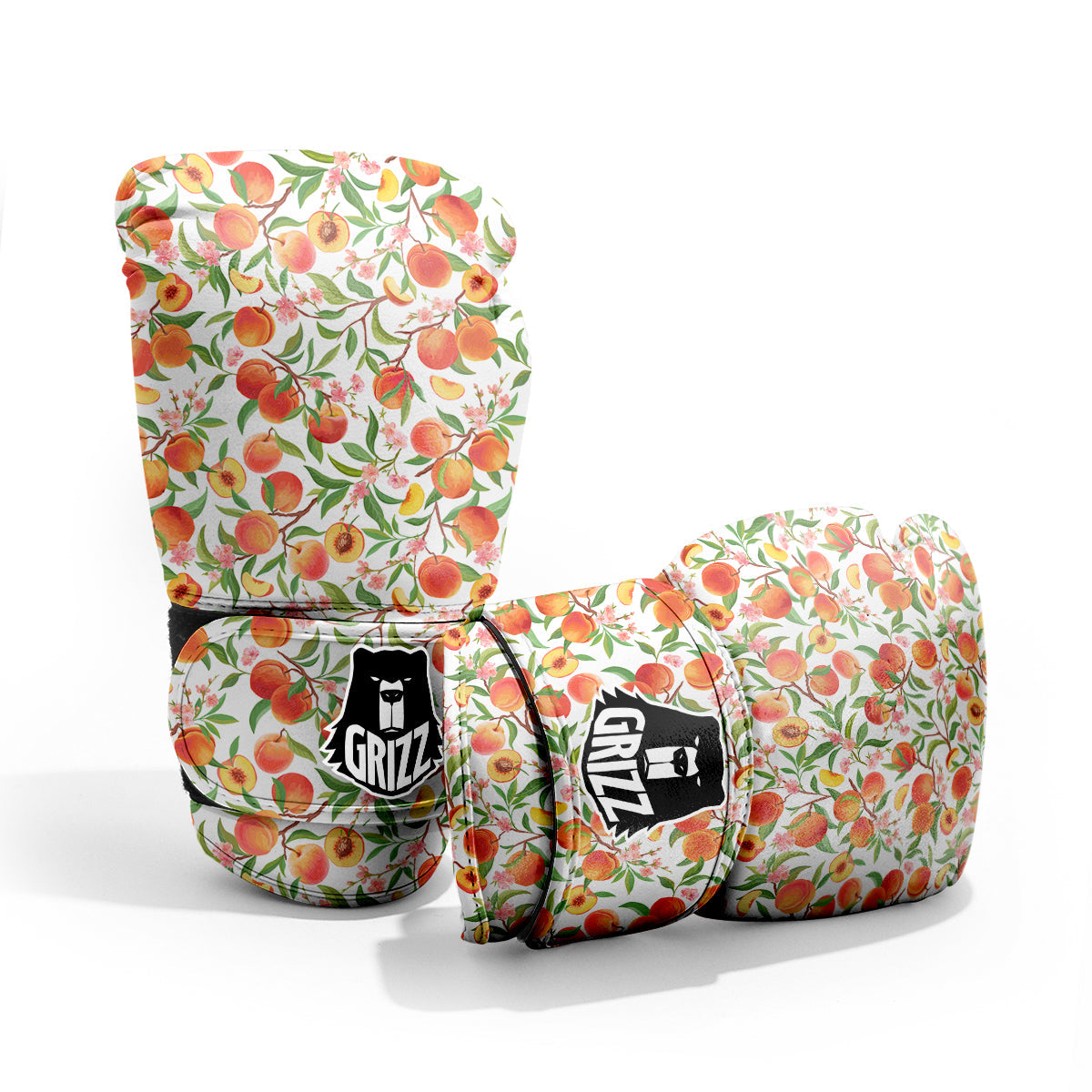 Flower Apricot And Print Pattern Sparring Gloves-grizzshop