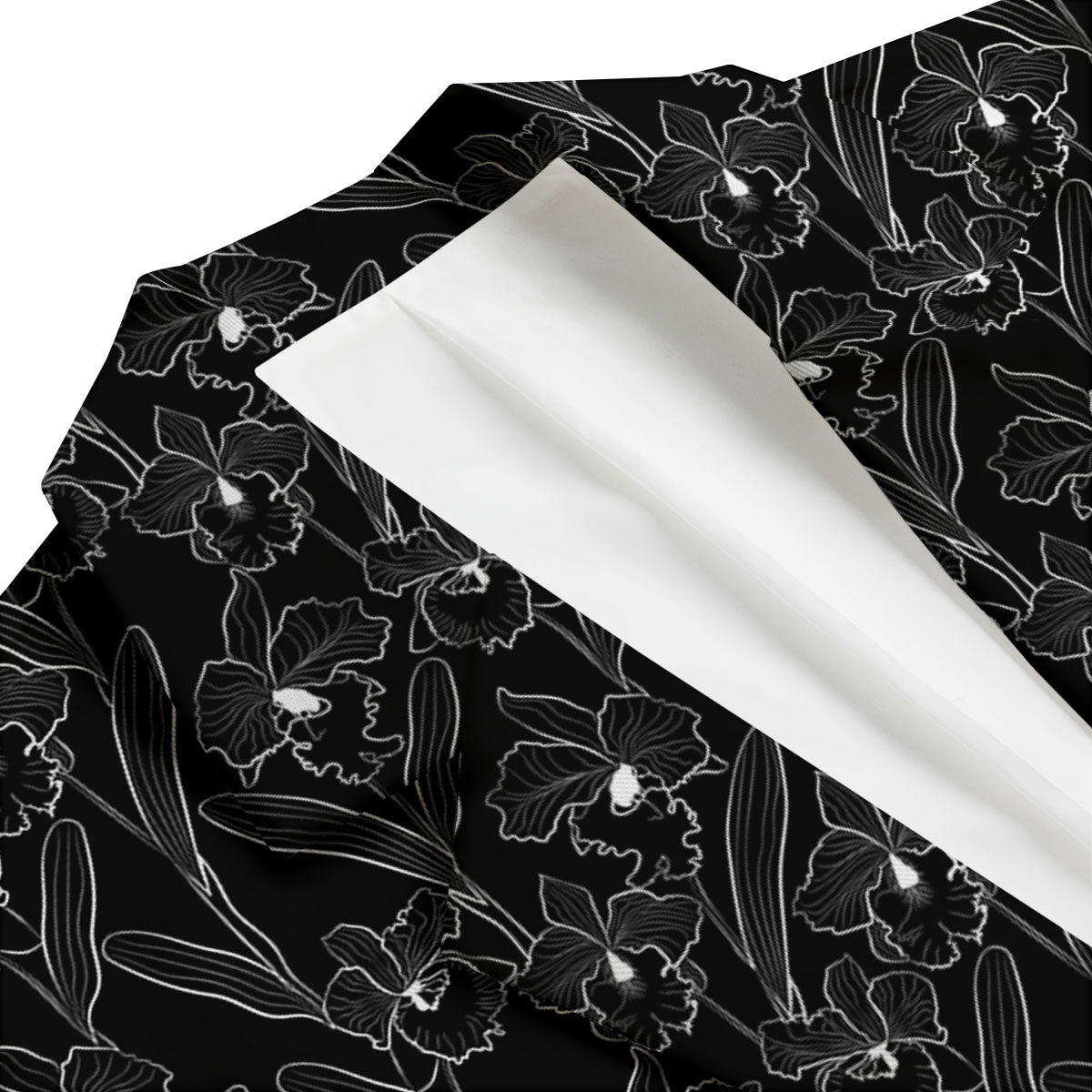 Flower Black Cattleya Print Pattern Men's Blazer-grizzshop
