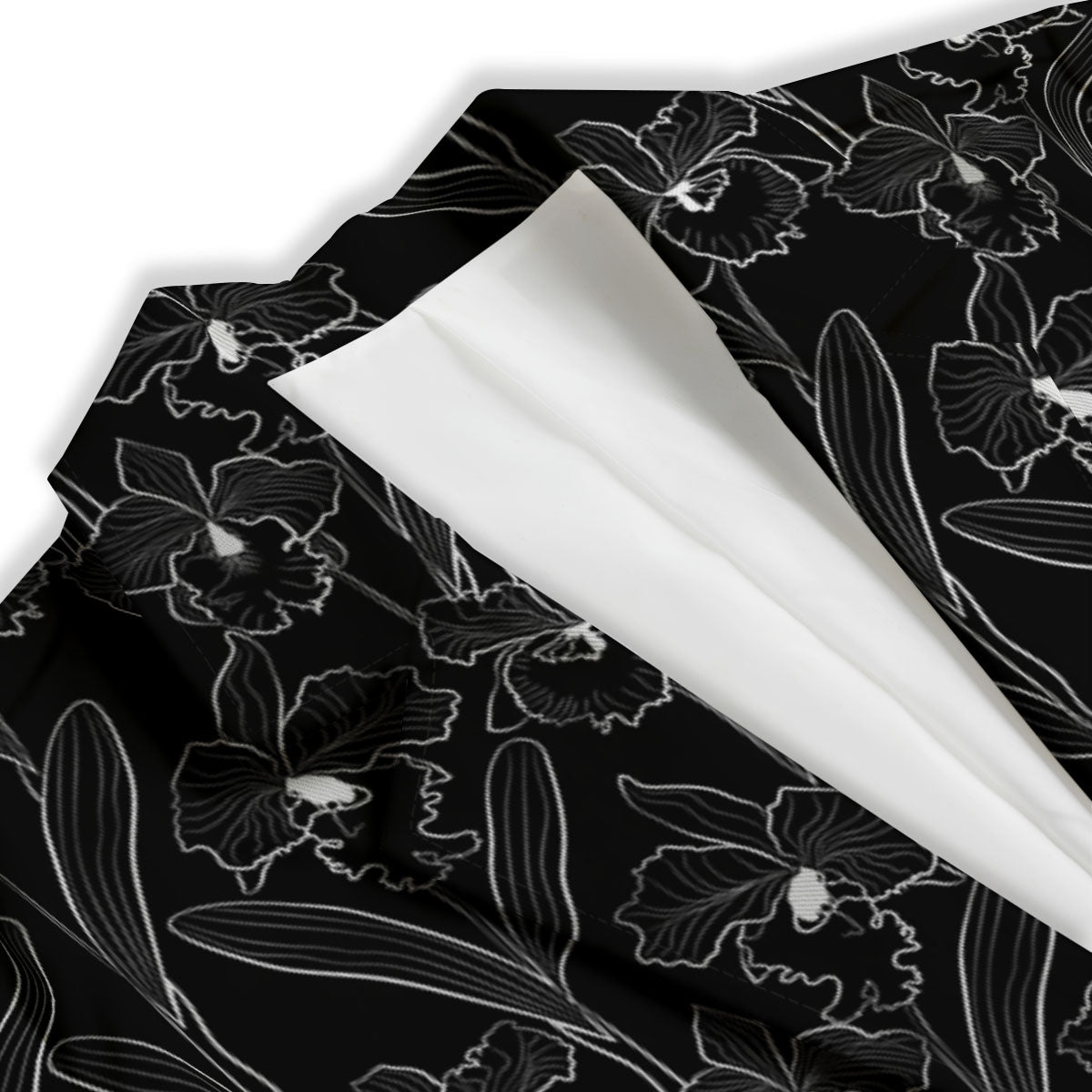 Flower Black Cattleya Print Pattern Women's Blazer-grizzshop