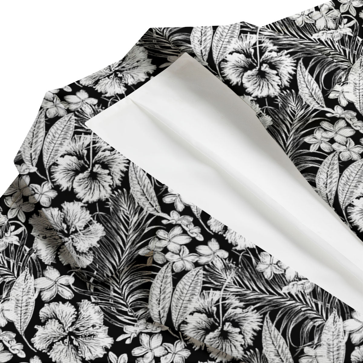 Flower Black Plumeria Print Pattern Men's Blazer-grizzshop