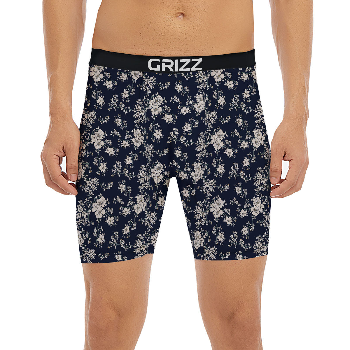 Flower Blossom Floral Print Pattern Boxer Briefs-grizzshop