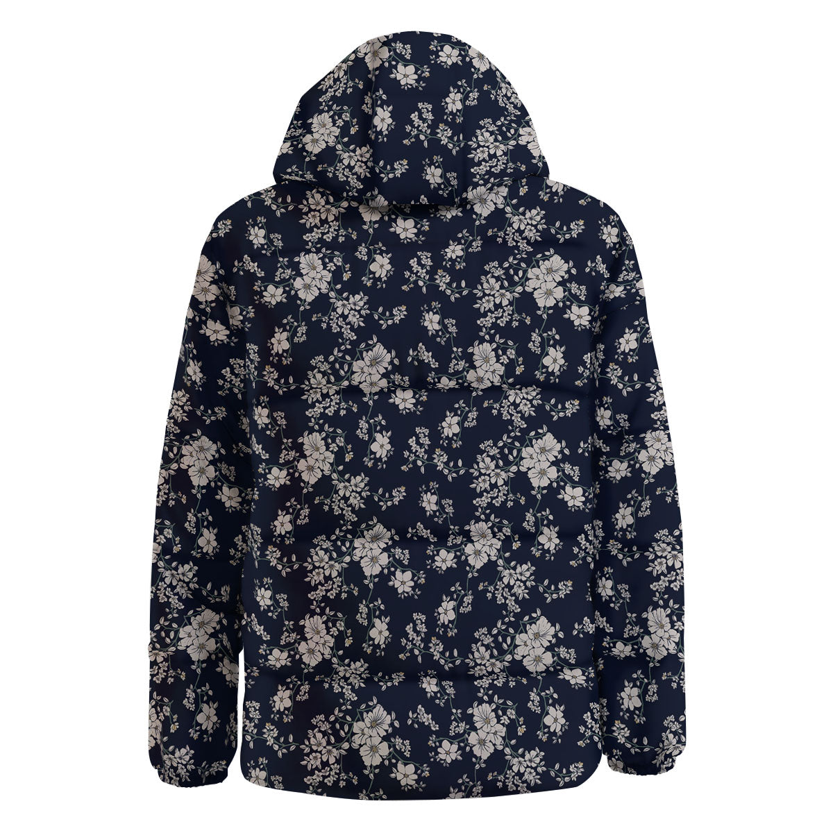 Flower Blossom Floral Print Pattern Down Jacket-grizzshop