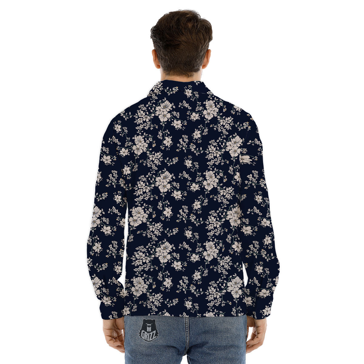 Flower Blossom Floral Print Pattern Men's Dress Shirts-grizzshop