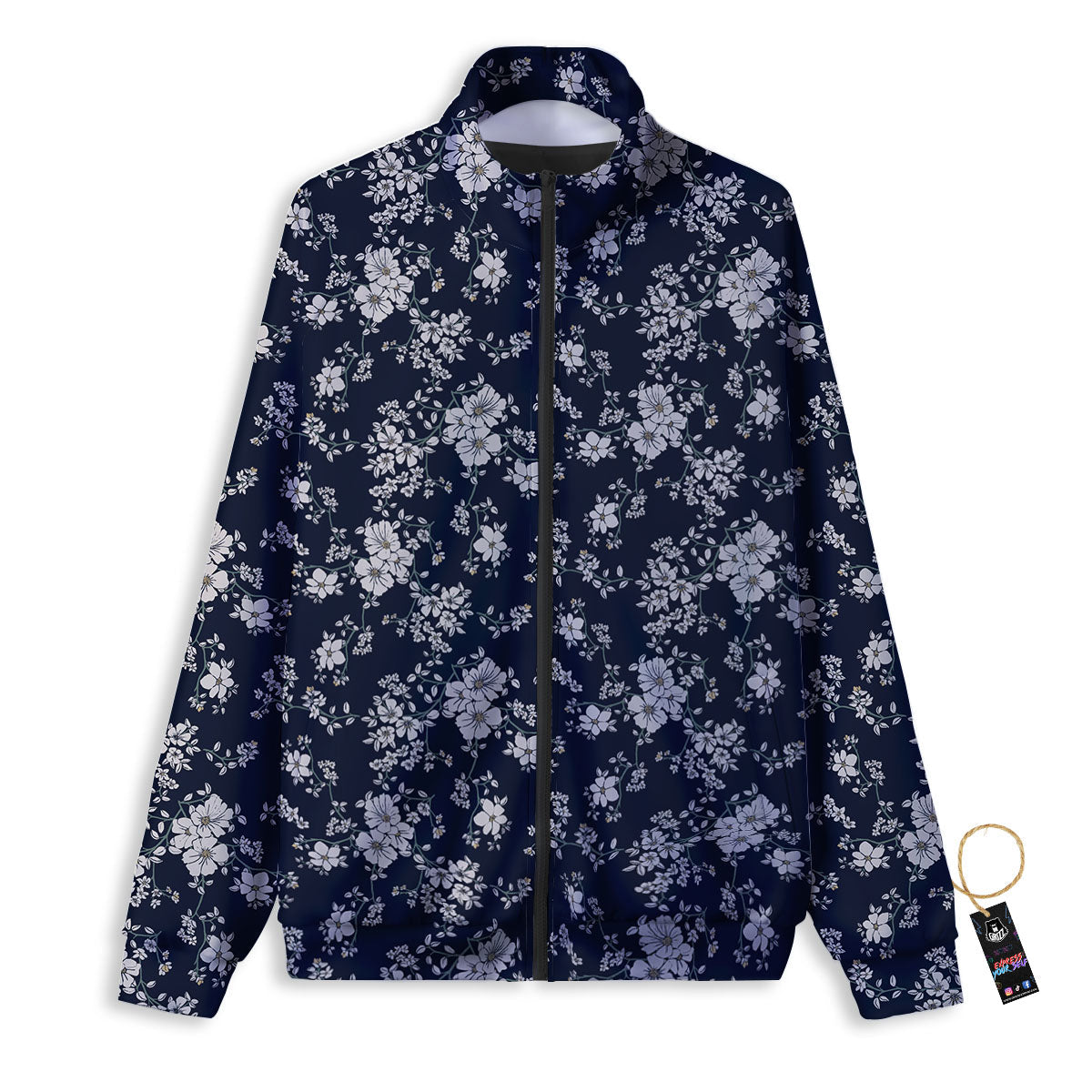 Flower Blossom Floral Print Pattern Track Jacket-grizzshop