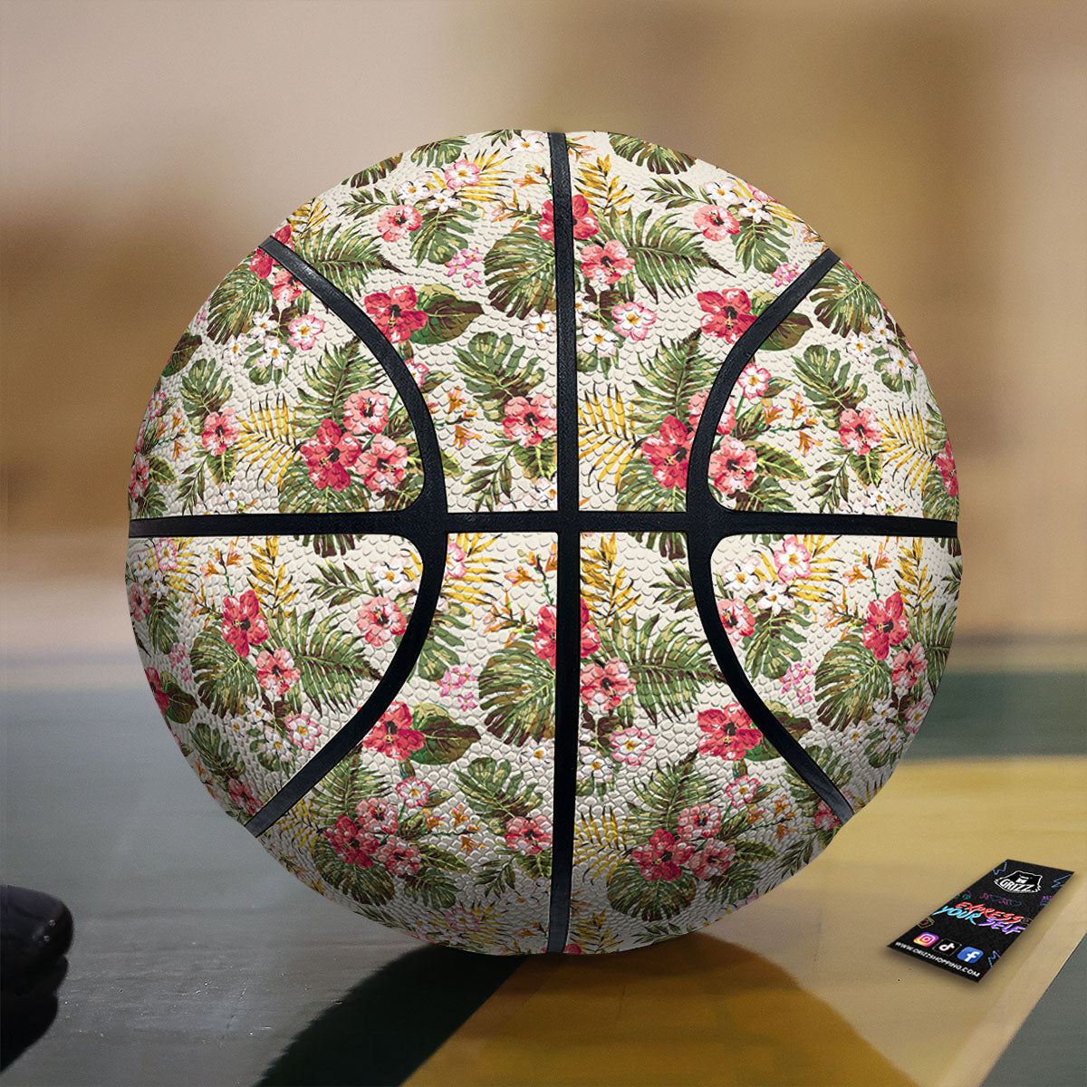 Flower Blossom Tropical Print Pattern Basketball-grizzshop