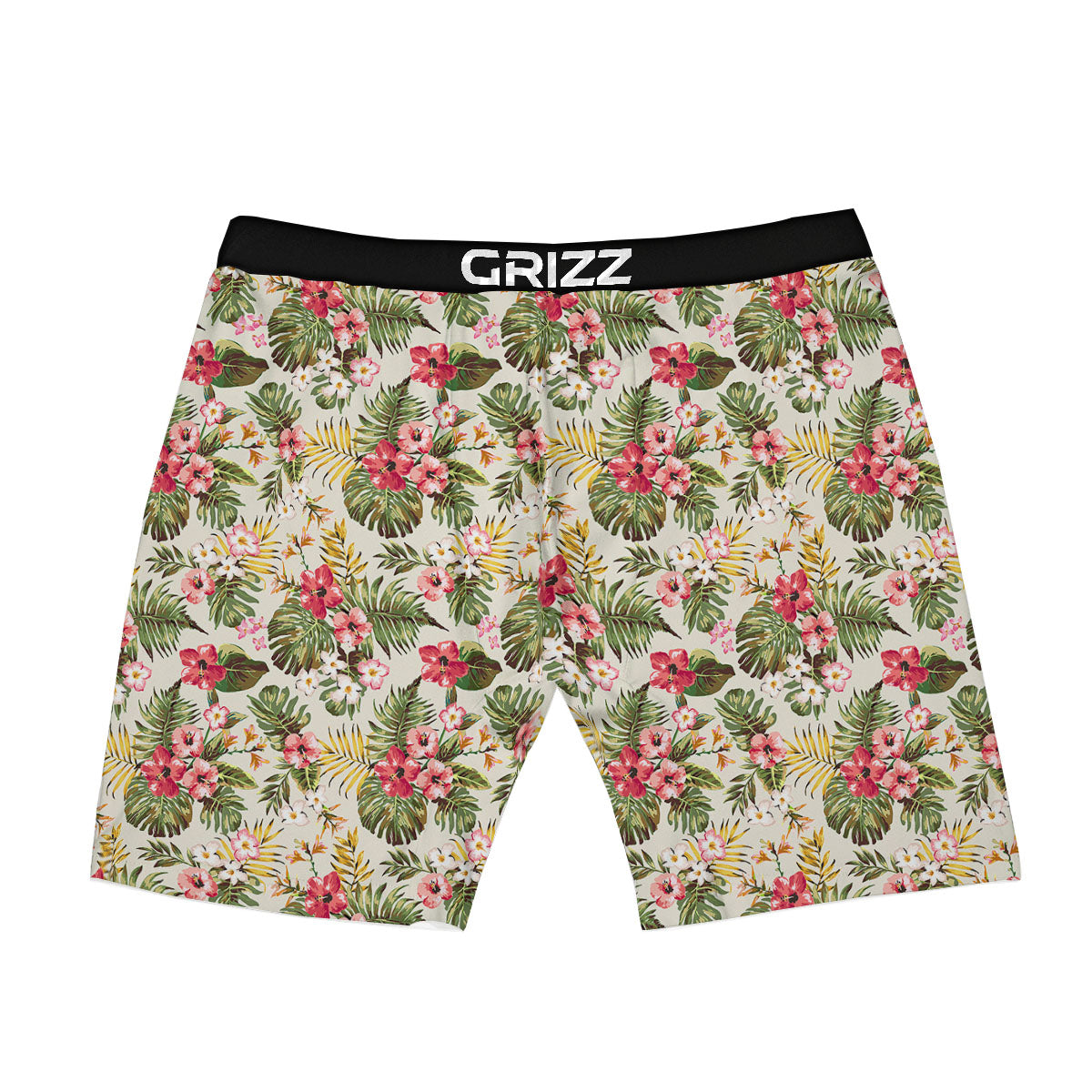 Flower Blossom Tropical Print Pattern Boxer Briefs-grizzshop
