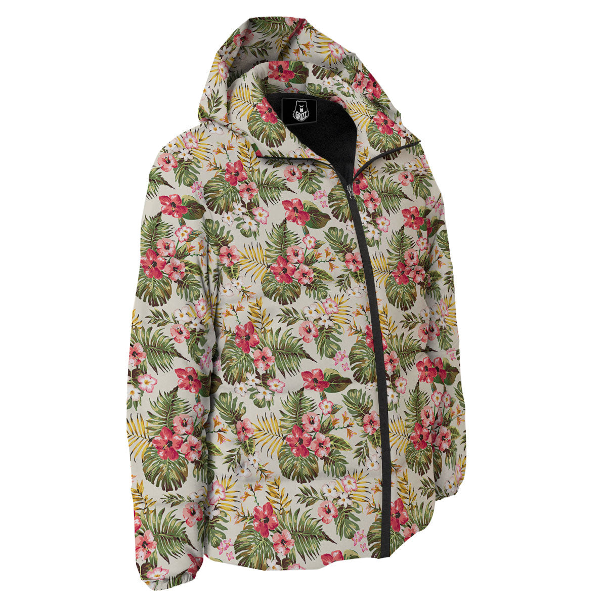 Flower Blossom Tropical Print Pattern Down Jacket-grizzshop