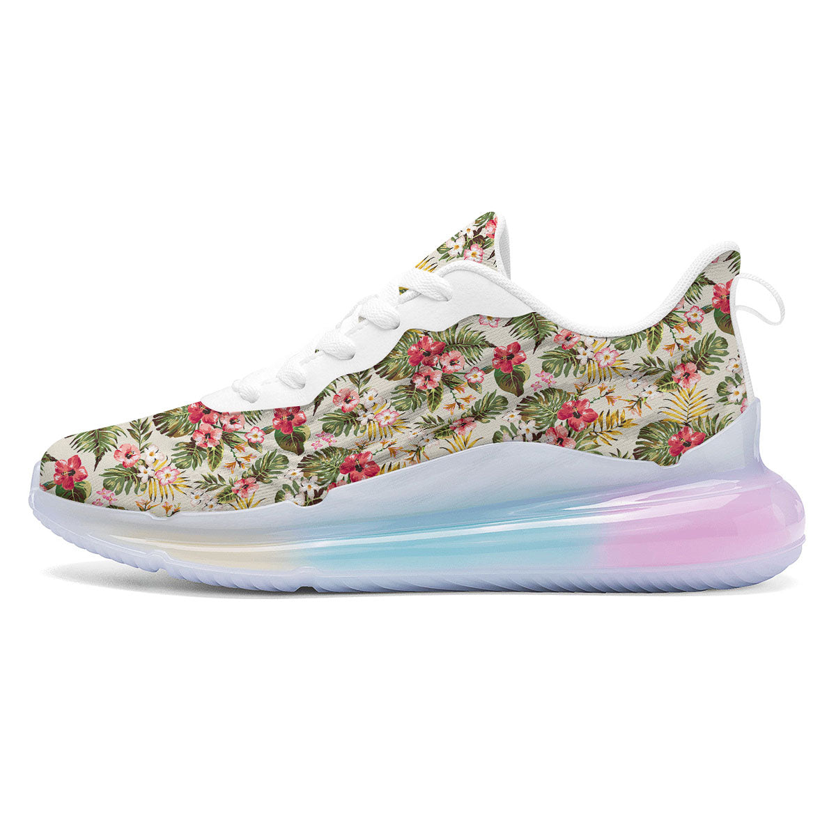 Flower Blossom Tropical Print Pattern Running Sneakers-grizzshop