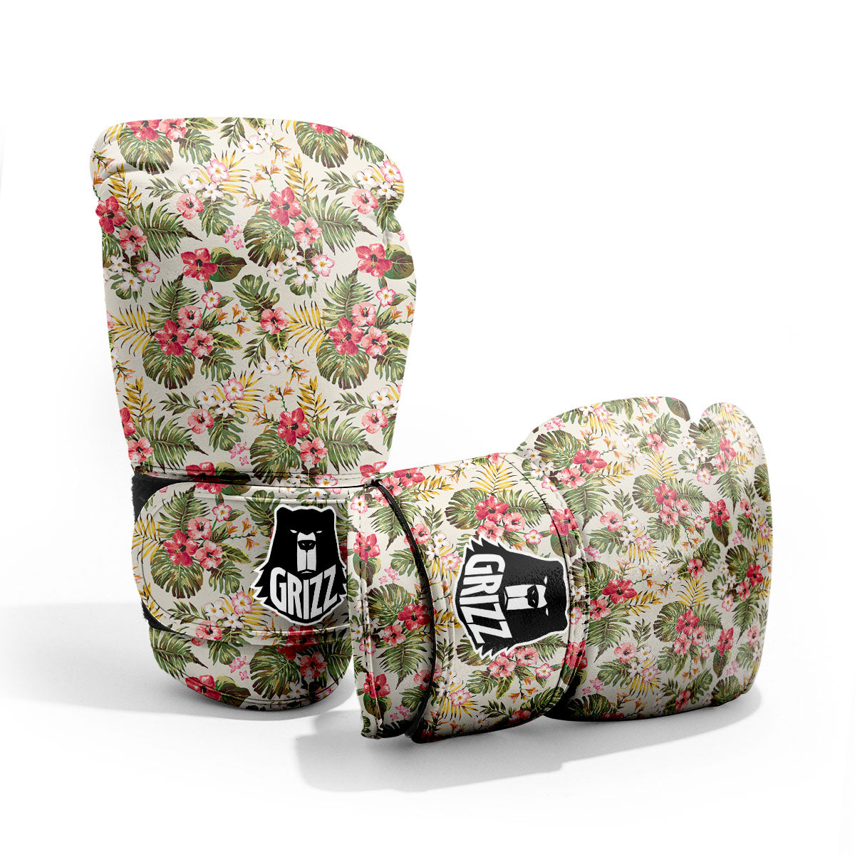 Flower Blossom Tropical Print Pattern Pro Boxing Glove