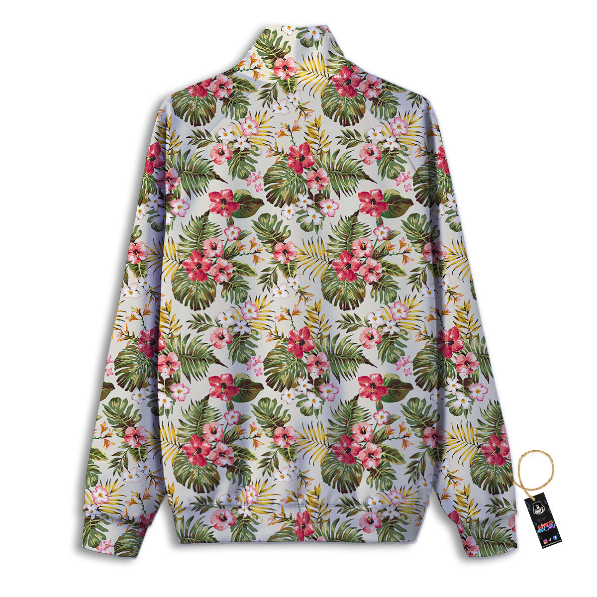 Flower Blossom Tropical Print Pattern Track Jacket-grizzshop