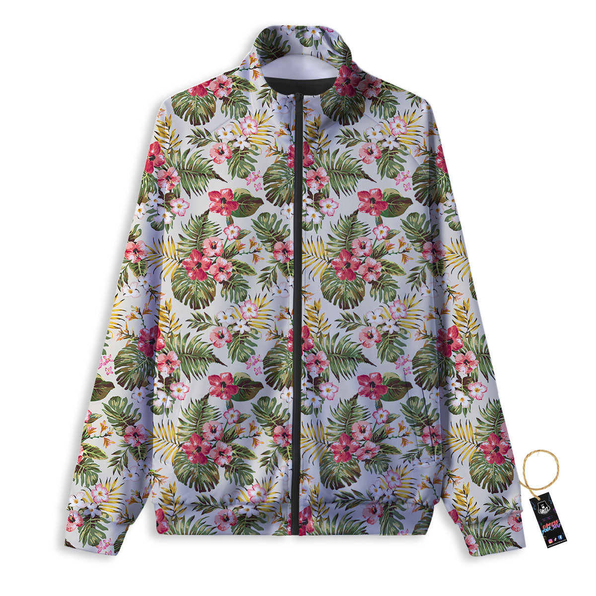 Flower Blossom Tropical Print Pattern Track Jacket-grizzshop