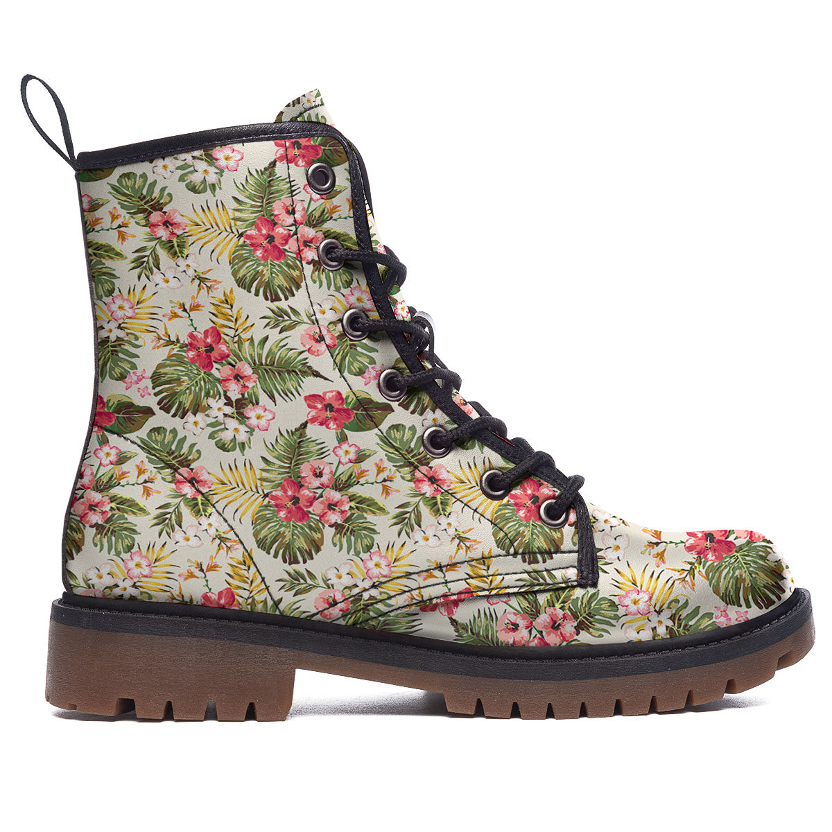 Flower Blossom Tropical Print Pattern Work Boots-grizzshop