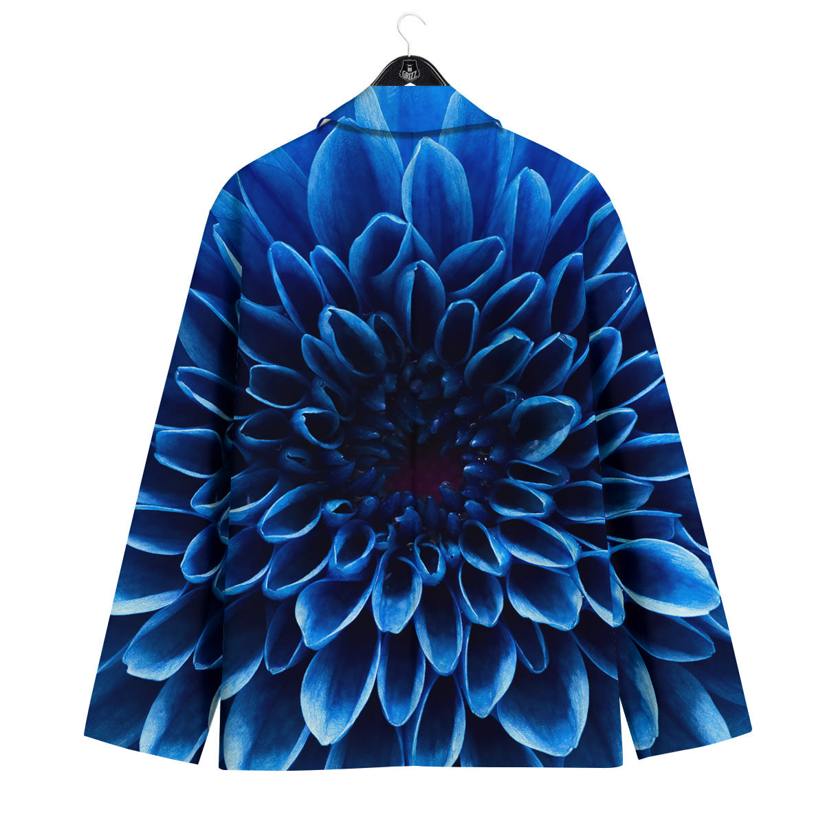 Flower Blue Chrysanthemum Print Men's Sport Coat-grizzshop