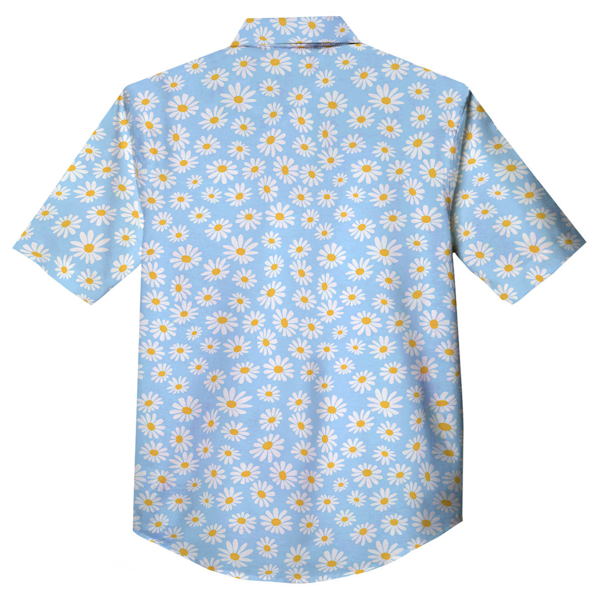 Flower Blue Daisy Print Pattern Button Up Shirt-grizzshop