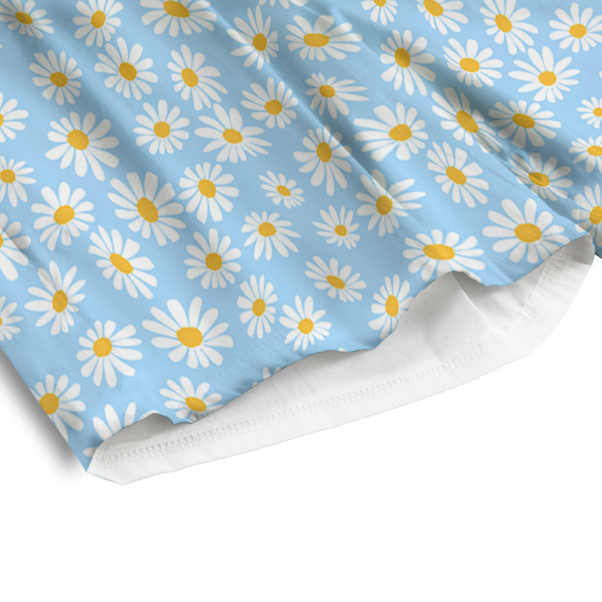 Flower Blue Daisy Print Pattern Men's Athletic Shorts